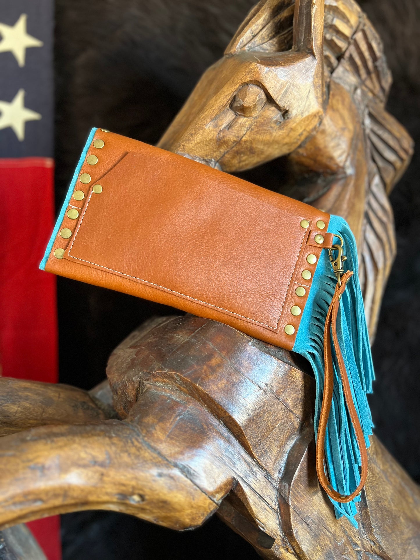 Dirty Mojave Leather Envelope Wristlet