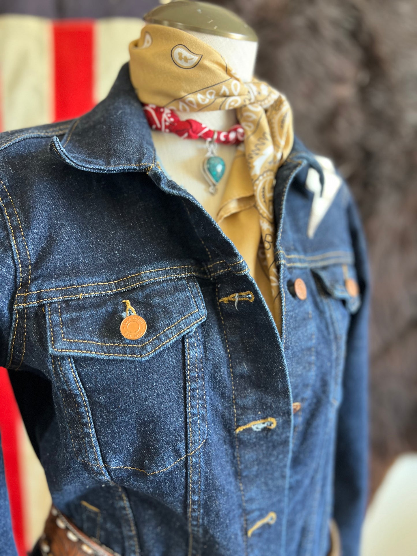 The Watcher by Dirty Mojave - Up-cycled Denim & Cowhide Jacket