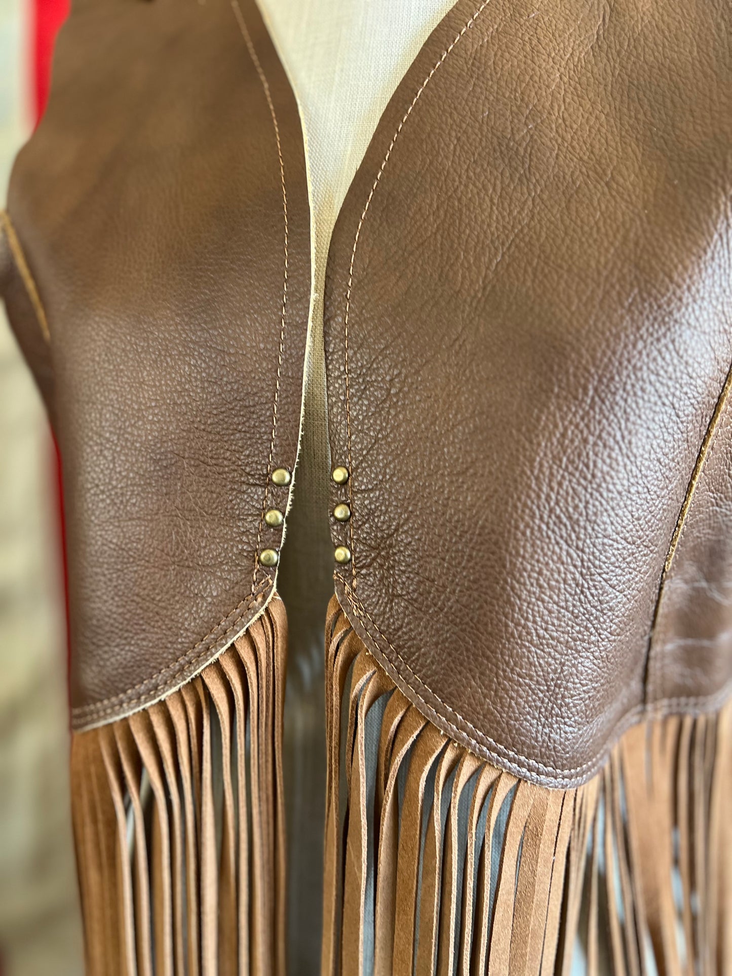 Leather Custom Fringe Cowhide Vest