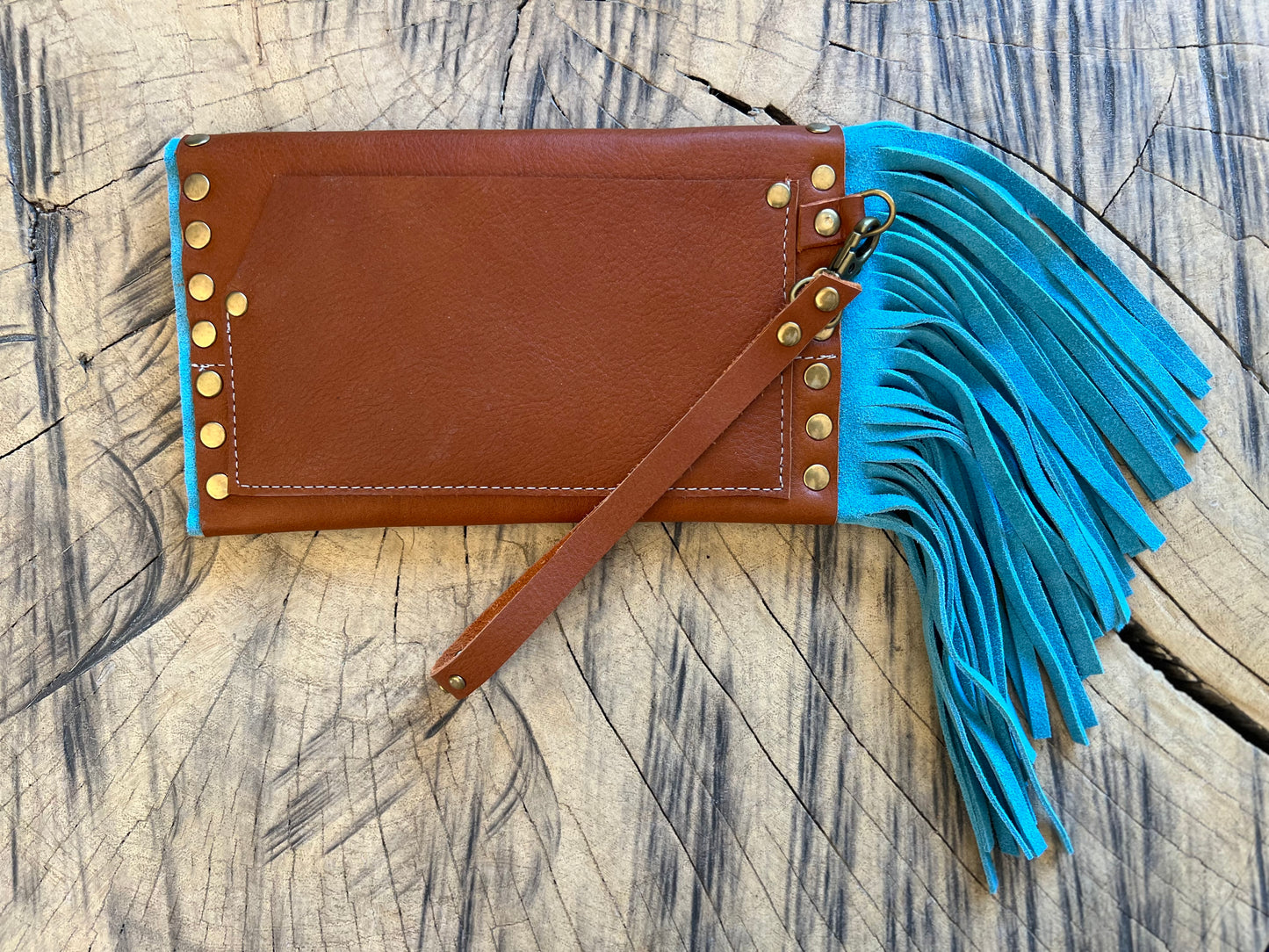 Dirty Mojave Leather Envelope Wristlet