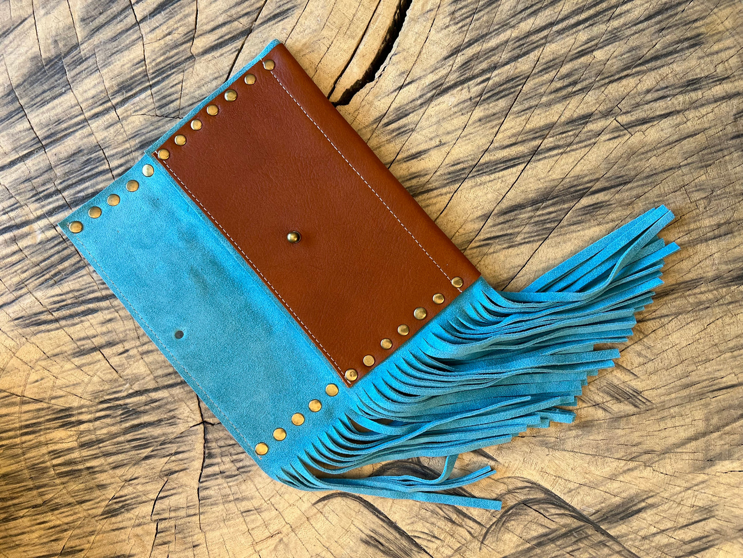 Dirty Mojave Leather Envelope Wristlet