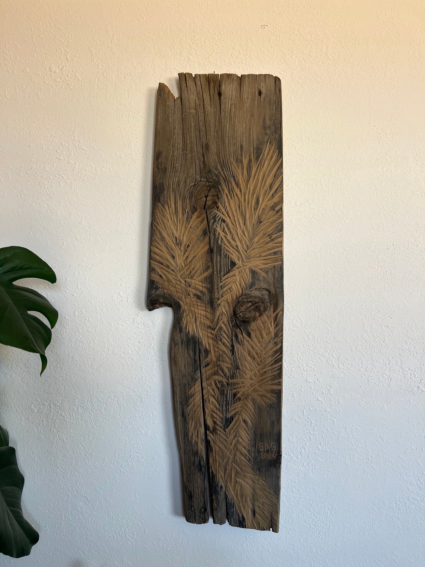 Dirty Mojave Joshua Tree Wood Carved Artwork by Sean A. Gerber SAG