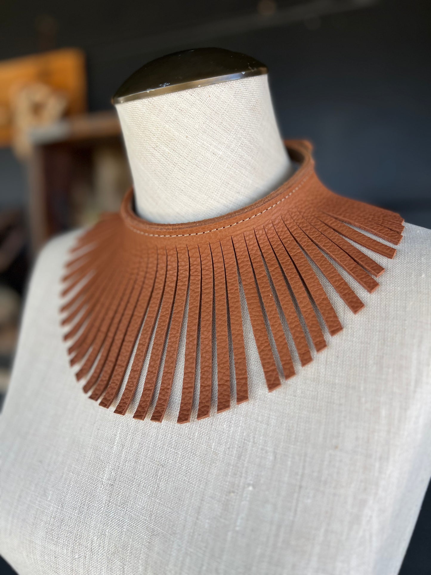 Dirty Mojave Leather Halo Neckpiece