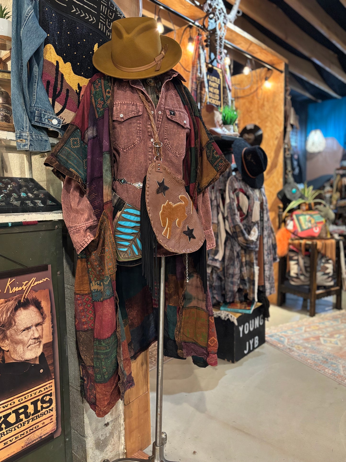 Dirty Mojave Leather Envelope Wristlet with Tassel