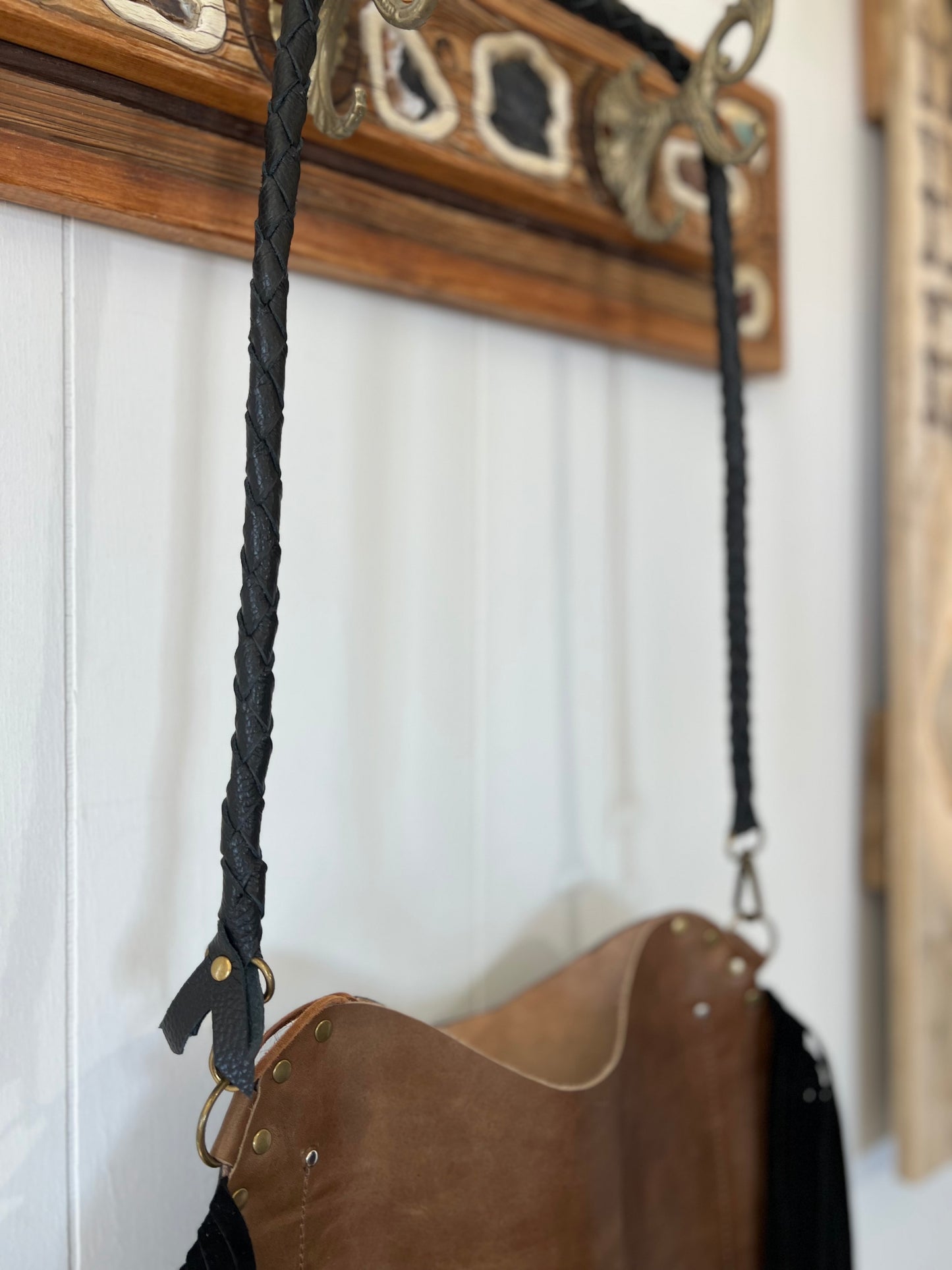 MOON Cowhide Tan Leather Handbag