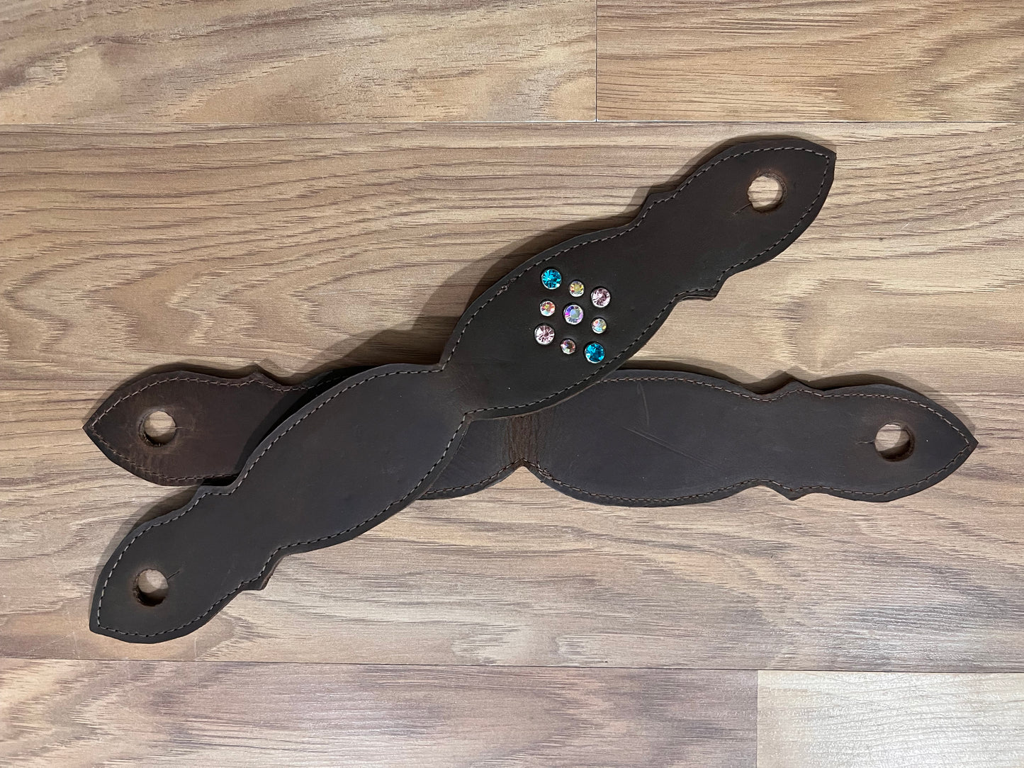 Mecate or Loop Reins Handmade Leather Rhinestone Slobber Straps for Horses