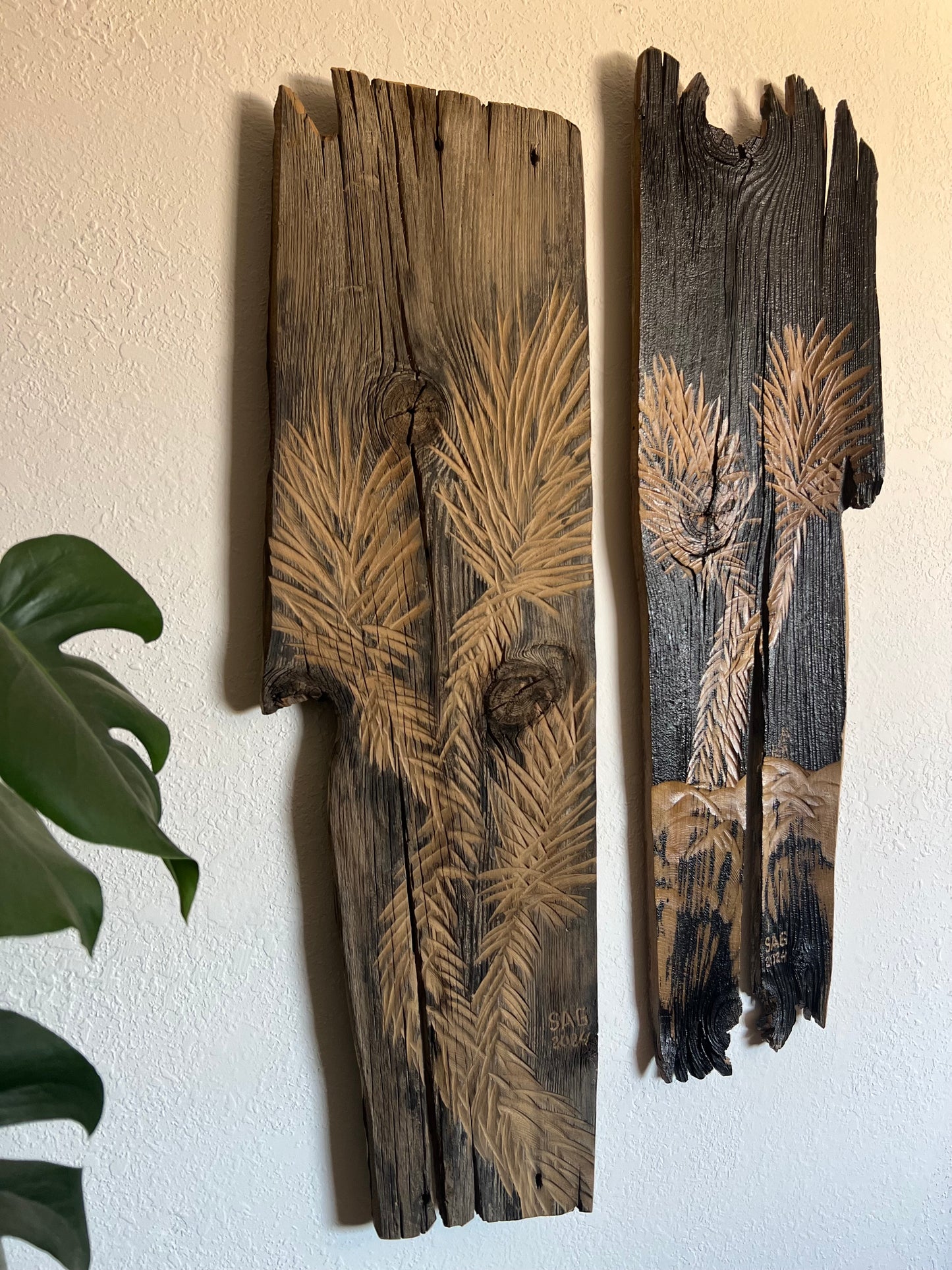 Dirty Mojave Joshua Tree Wood Carved Artwork by Sean A. Gerber SAG