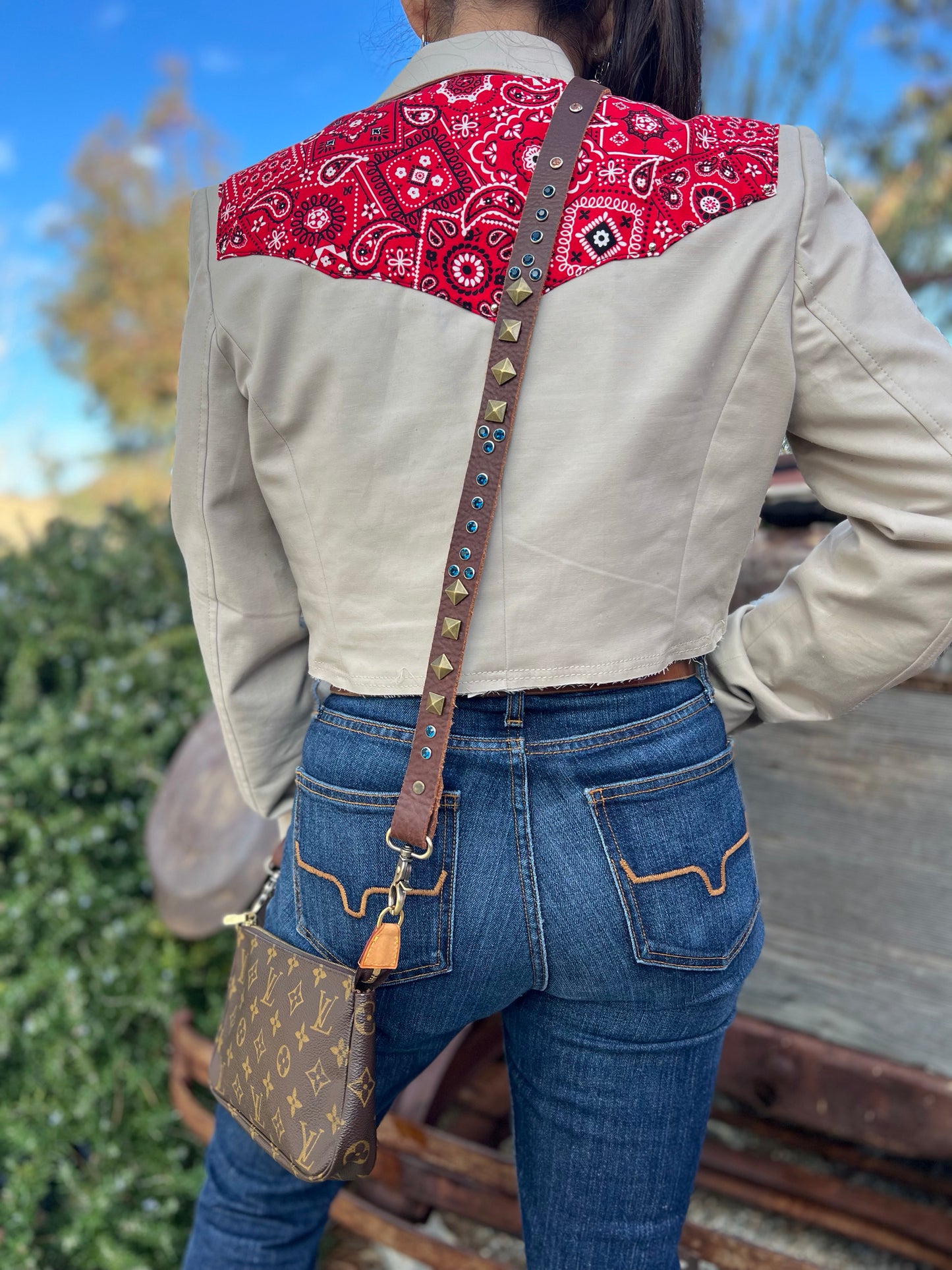 The High Desert Leather Embellished Handbag Strap