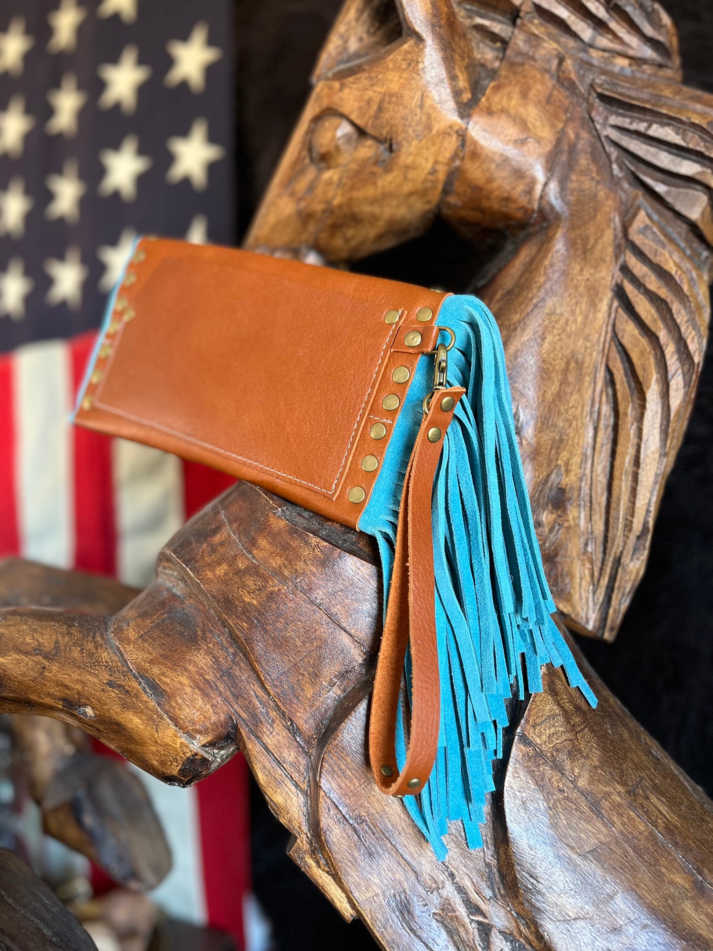 Dirty Mojave Leather Envelope Wristlet