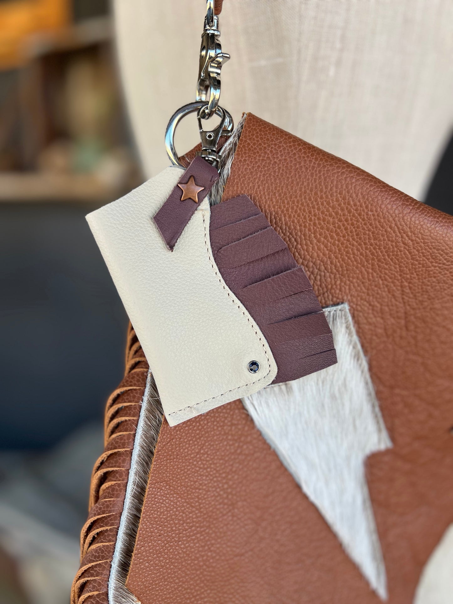 “CHAPS” Stick Keychain Leather Handbag Charm
