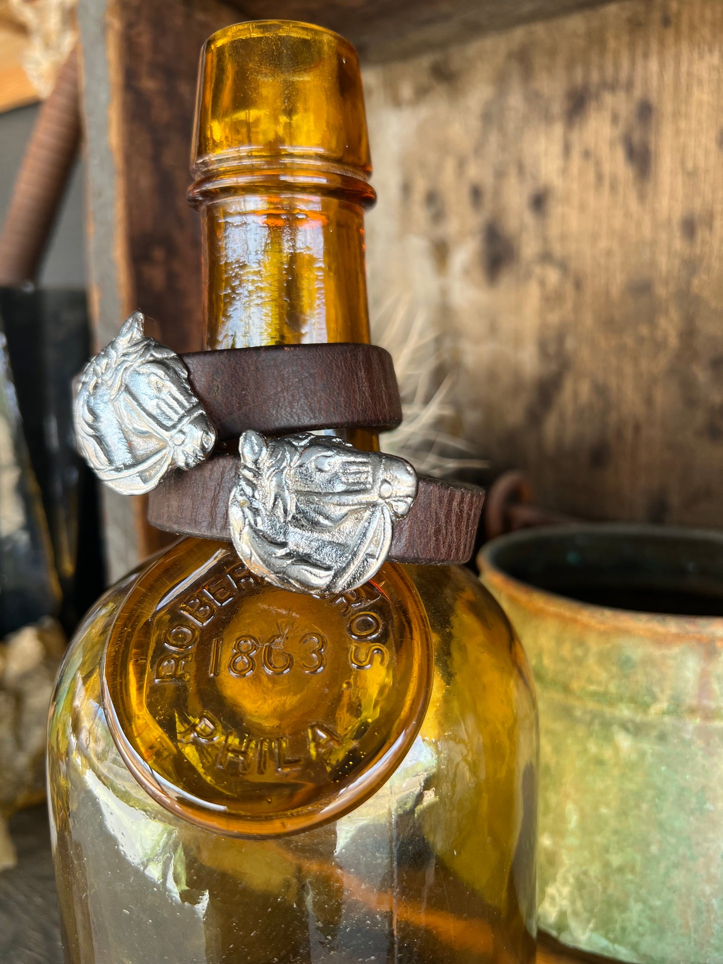 Dirty “Mojave Outlaw Cuffs” Leather Hand-Forged Western Bracelet
