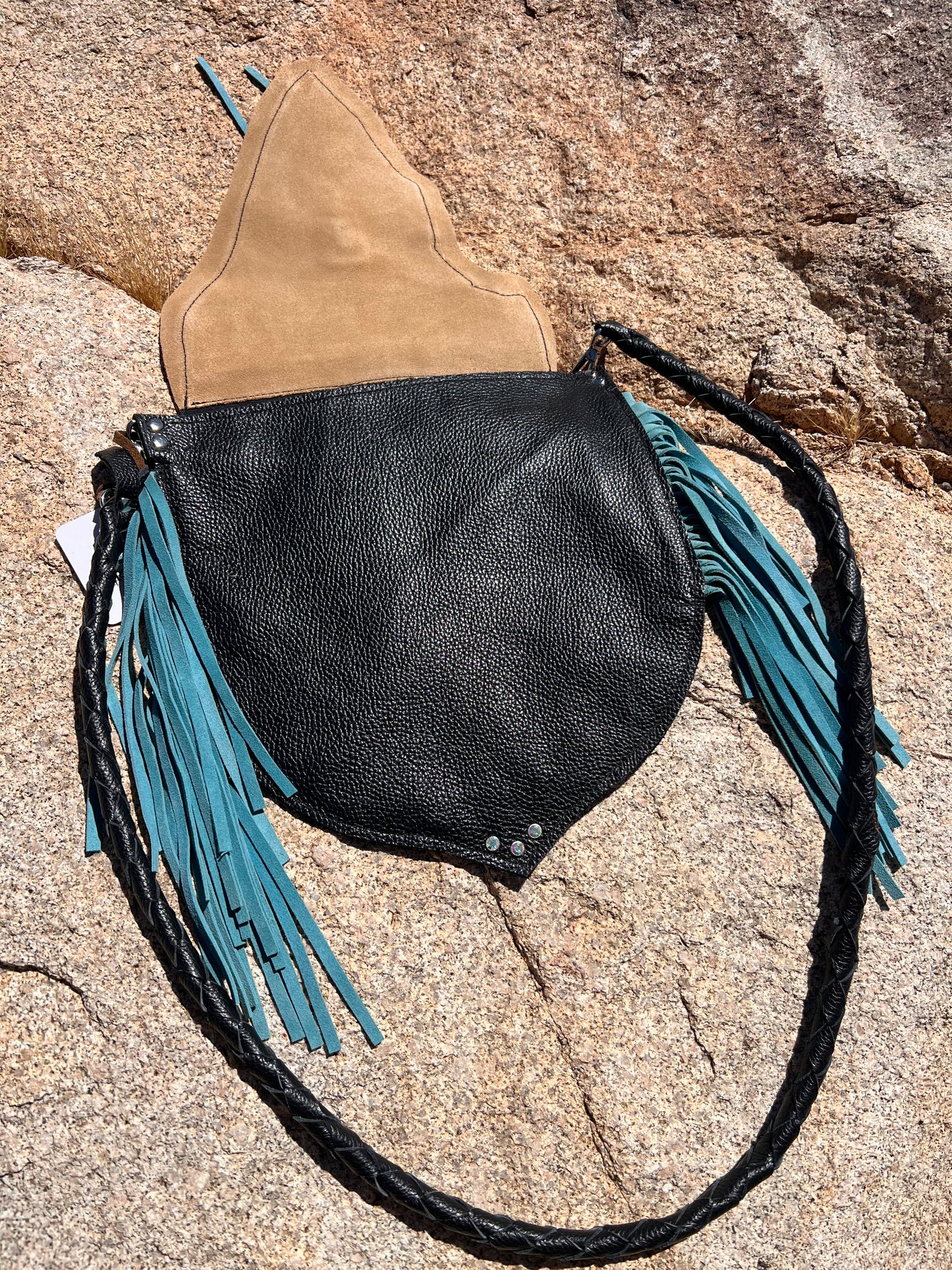 “The Black Mesa Fringe” Leather Handbag