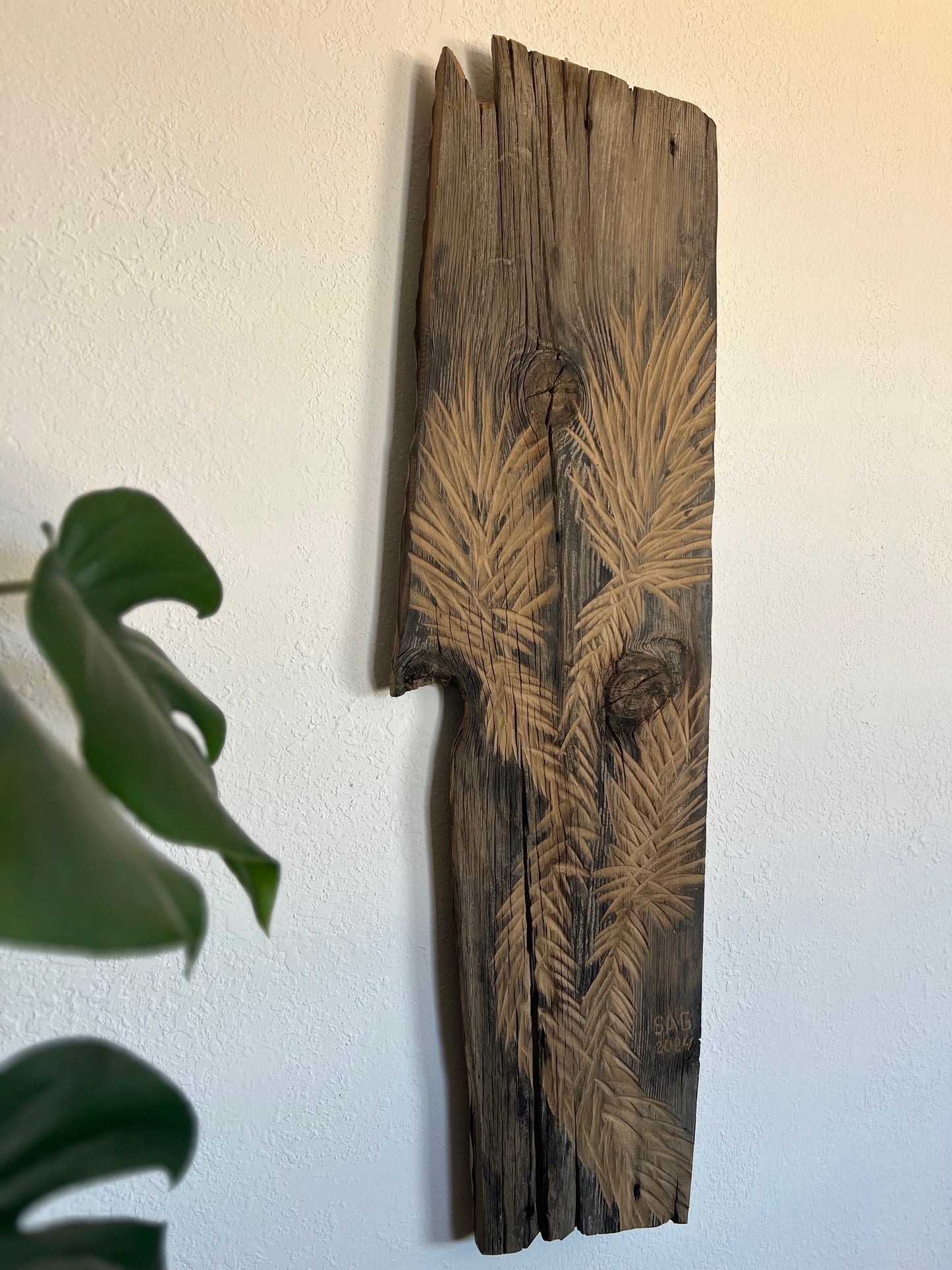 Dirty Mojave Joshua Tree Wood Carved Artwork by Sean A. Gerber SAG