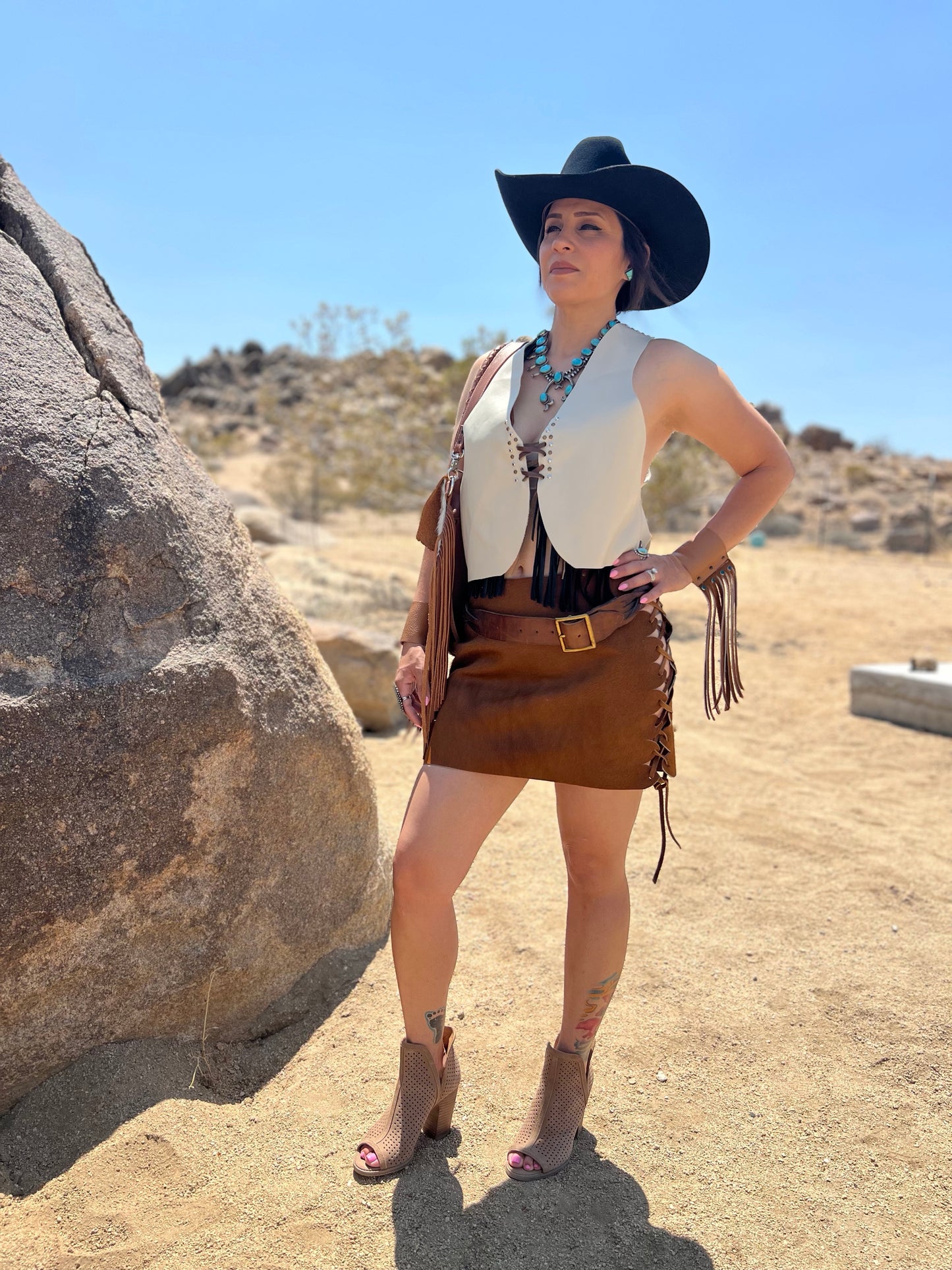 The “Wild Back Vest” Leather Fringed