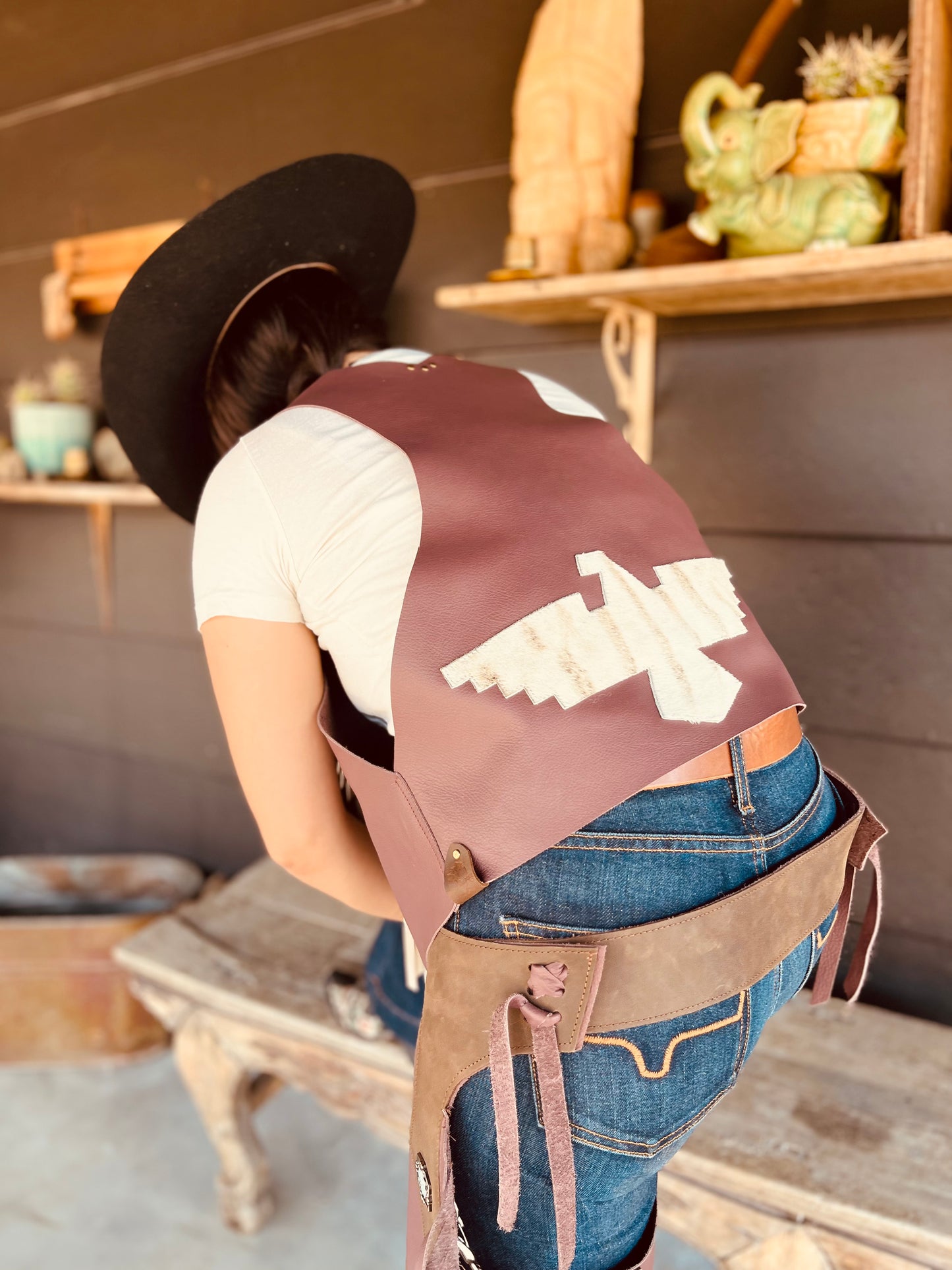 The Thunderbird Wild Back Vests - Bone Fringe
