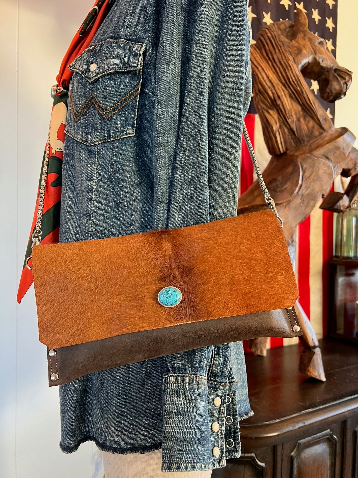 Dirty Mojave Leather Envelope Wristlet