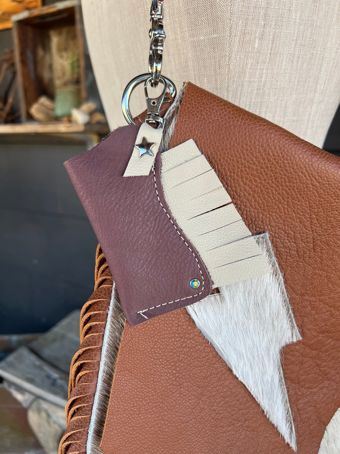“CHAPS” Stick Keychain Leather Handbag Charm