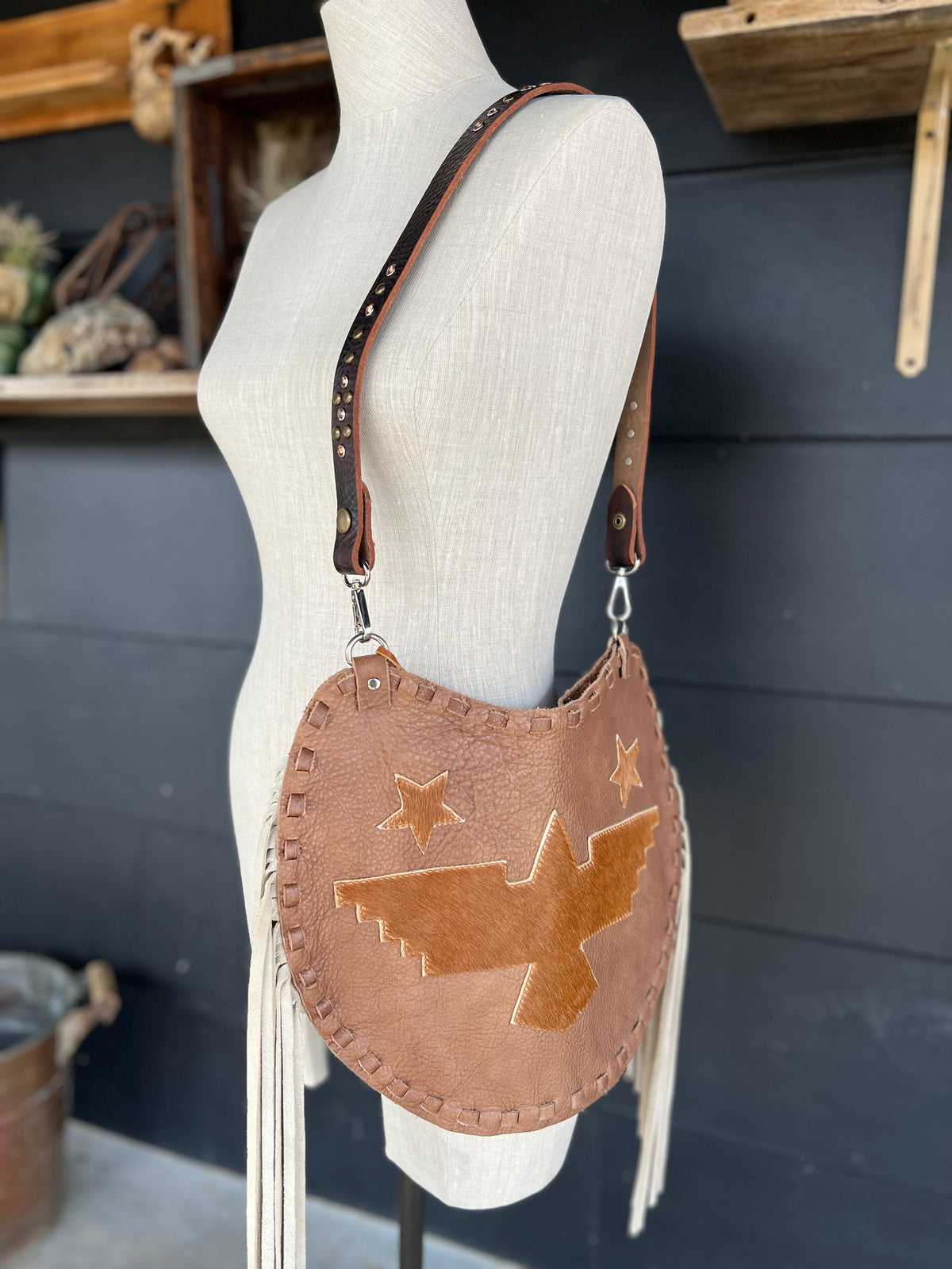 The High Desert Leather Embellished Handbag Strap