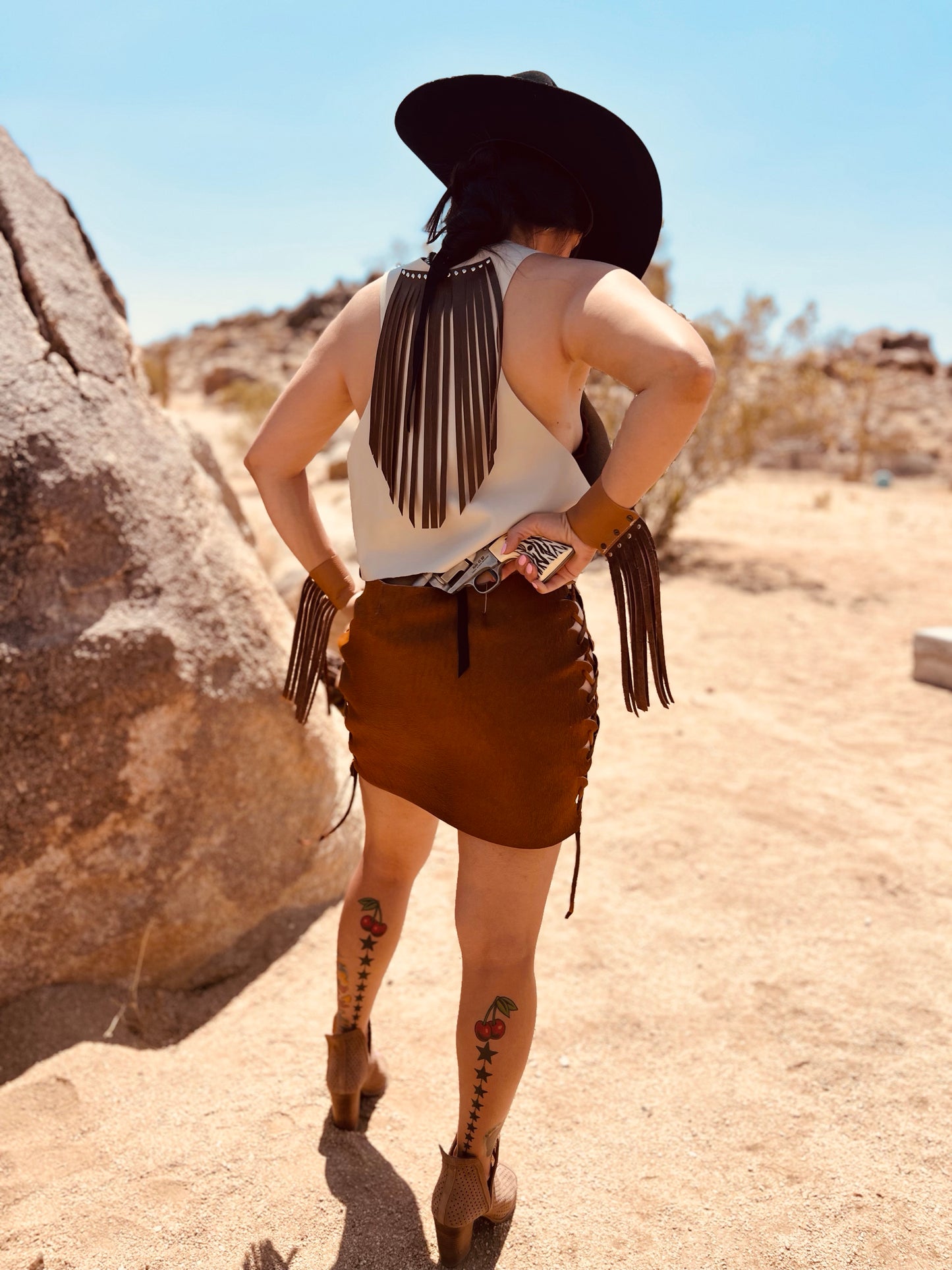 The “Wild Back Vest” Leather Fringed