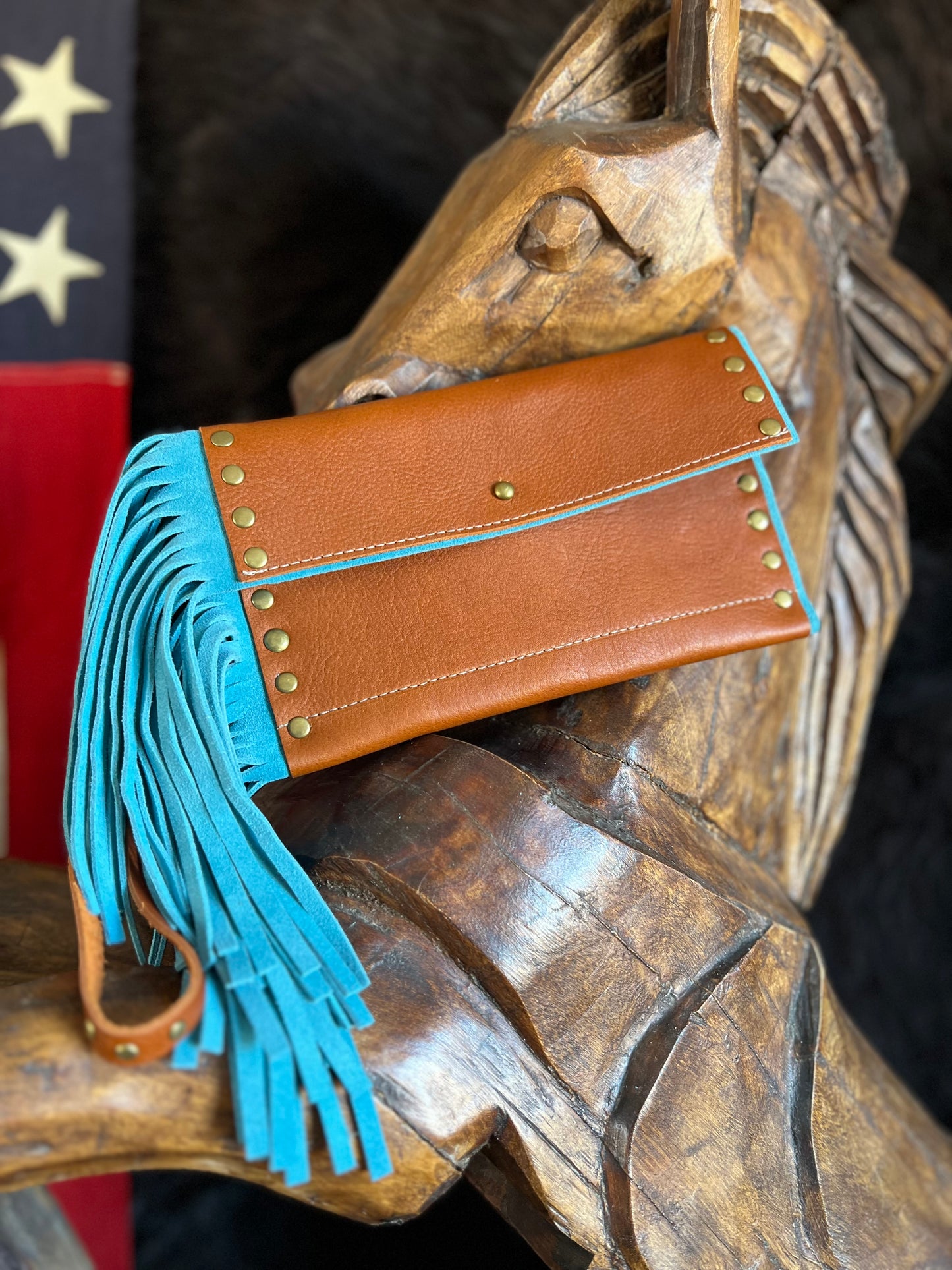 Dirty Mojave Leather Envelope Wristlet