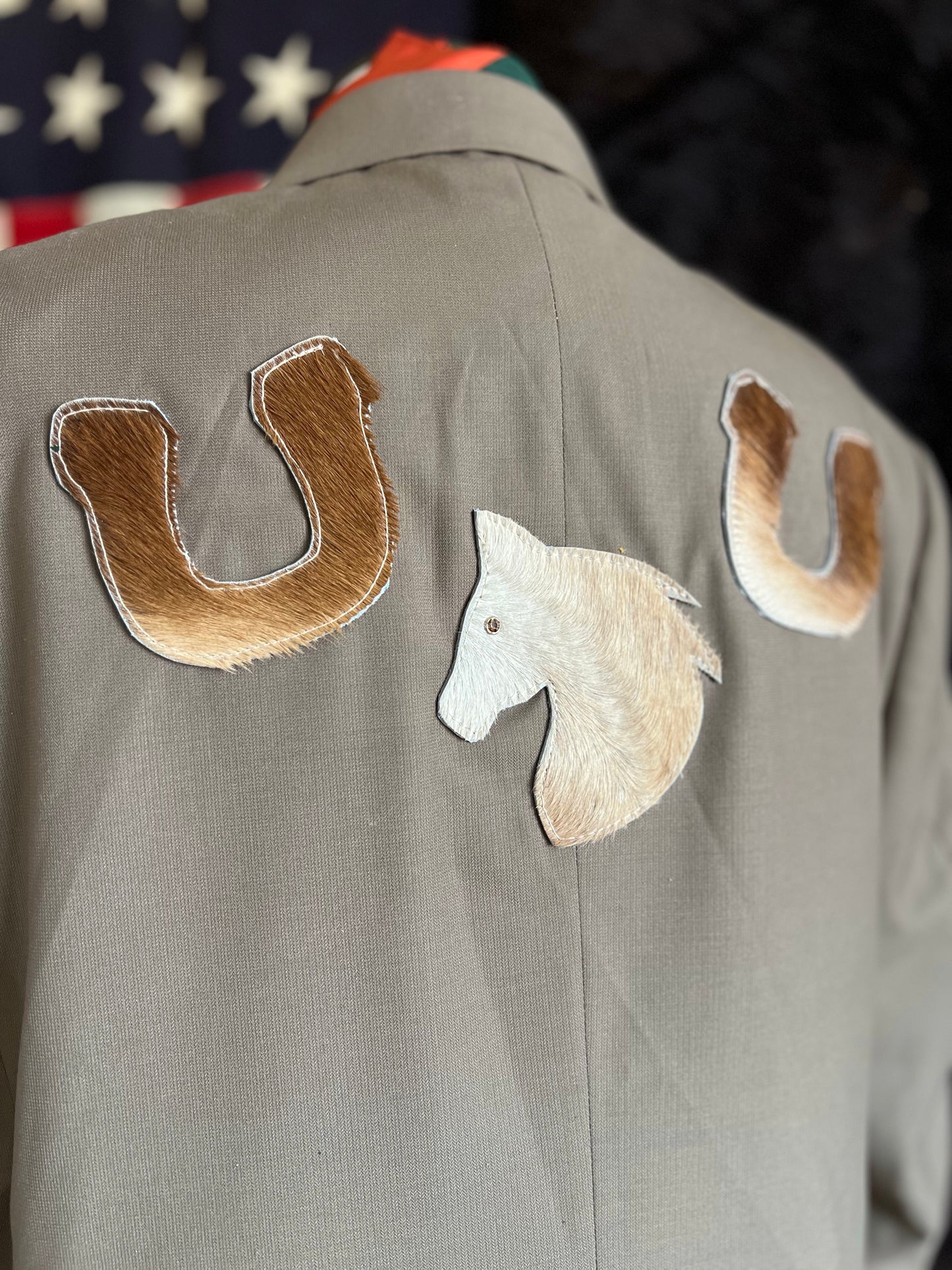 Tan Desert Blazer Cowhide Stars Horse Head and Shoe Cowhide Patches