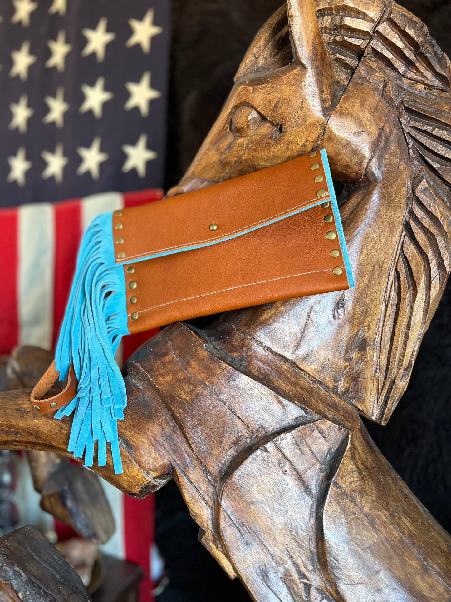 Dirty Mojave Leather Envelope Wristlet