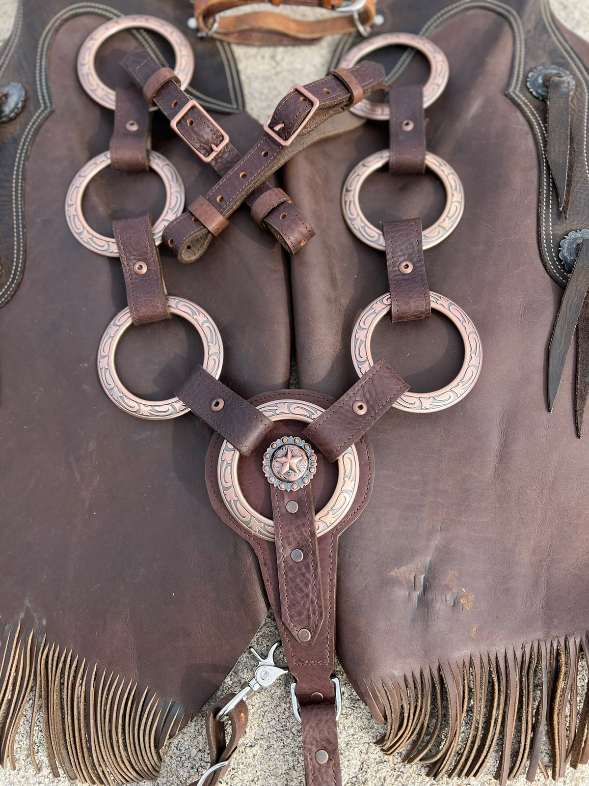 Dirty Mojave Leather Jeremiah Watt Copper Breast Collar
