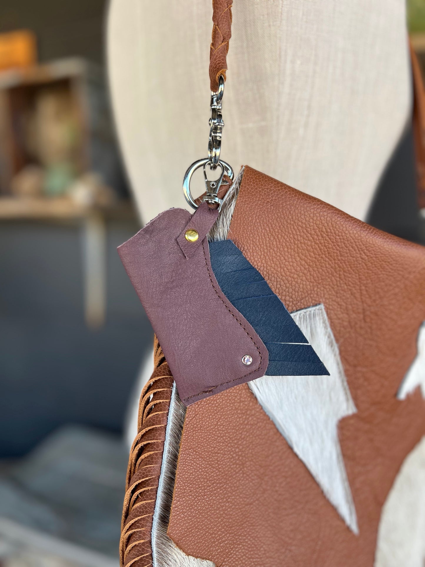 “CHAPS” Stick Keychain Leather Handbag Charm