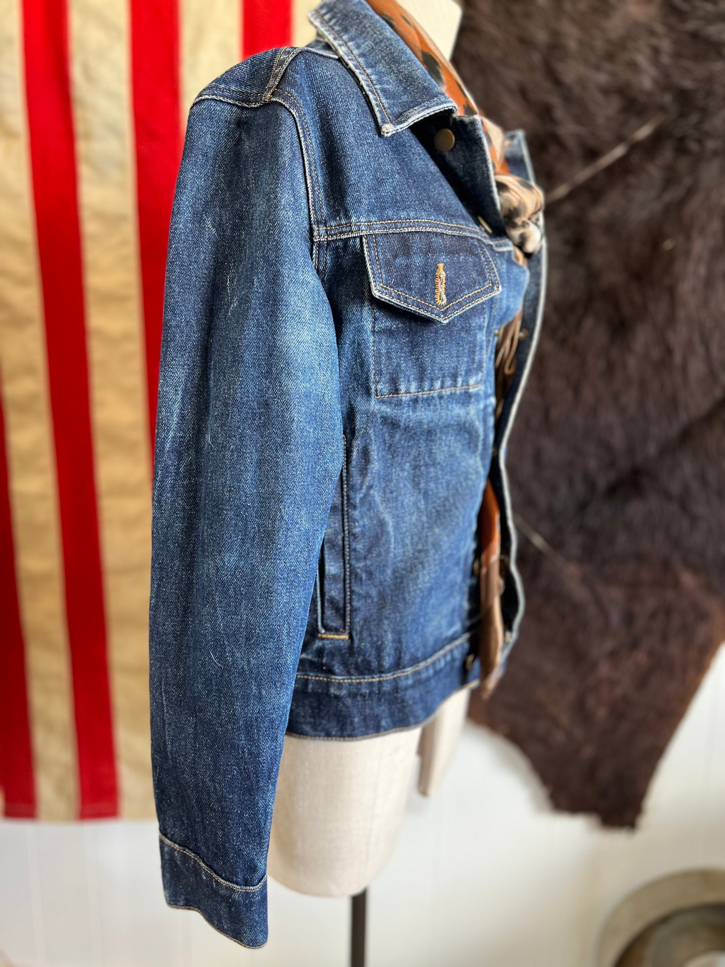 Desert Blazer Denim Jacket Firebird Patchwork