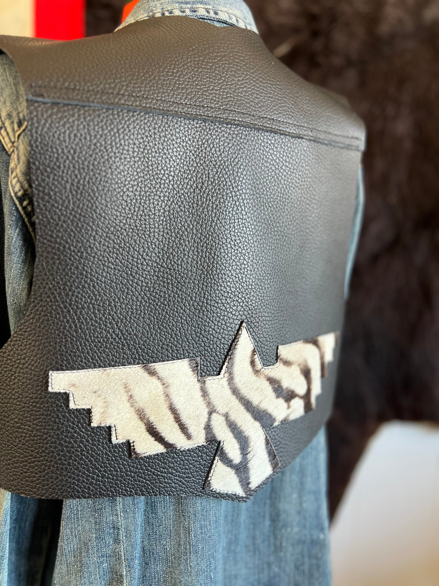 Leather Firebird Custom Fringe Cowhide Vest