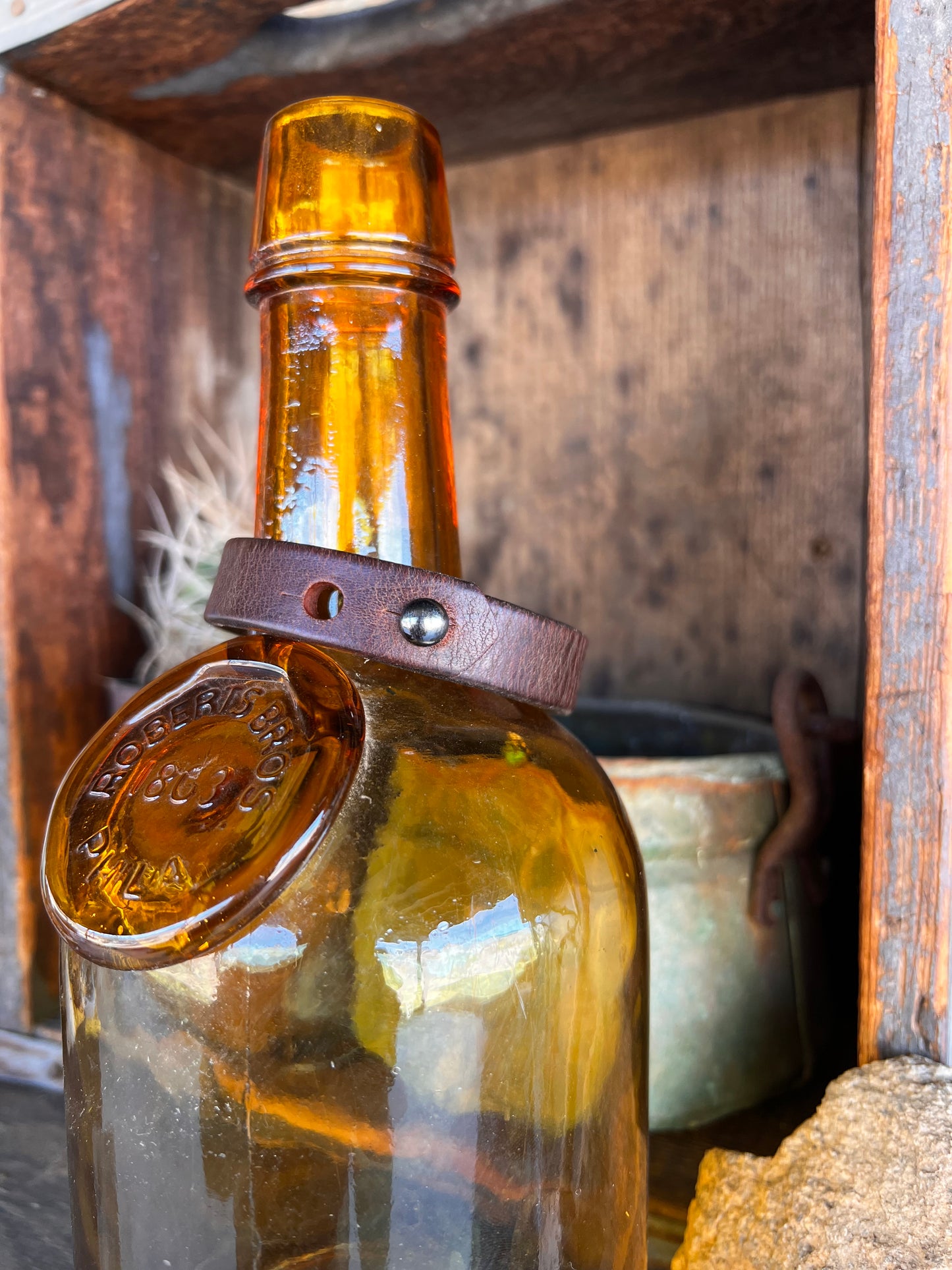 Dirty “Mojave Outlaw Cuffs” Leather Hand-Forged Western Bracelet