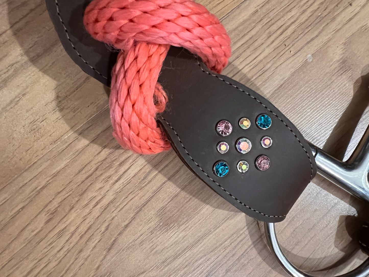 Mecate or Loop Reins Handmade Leather Rhinestone Slobber Straps for Horses