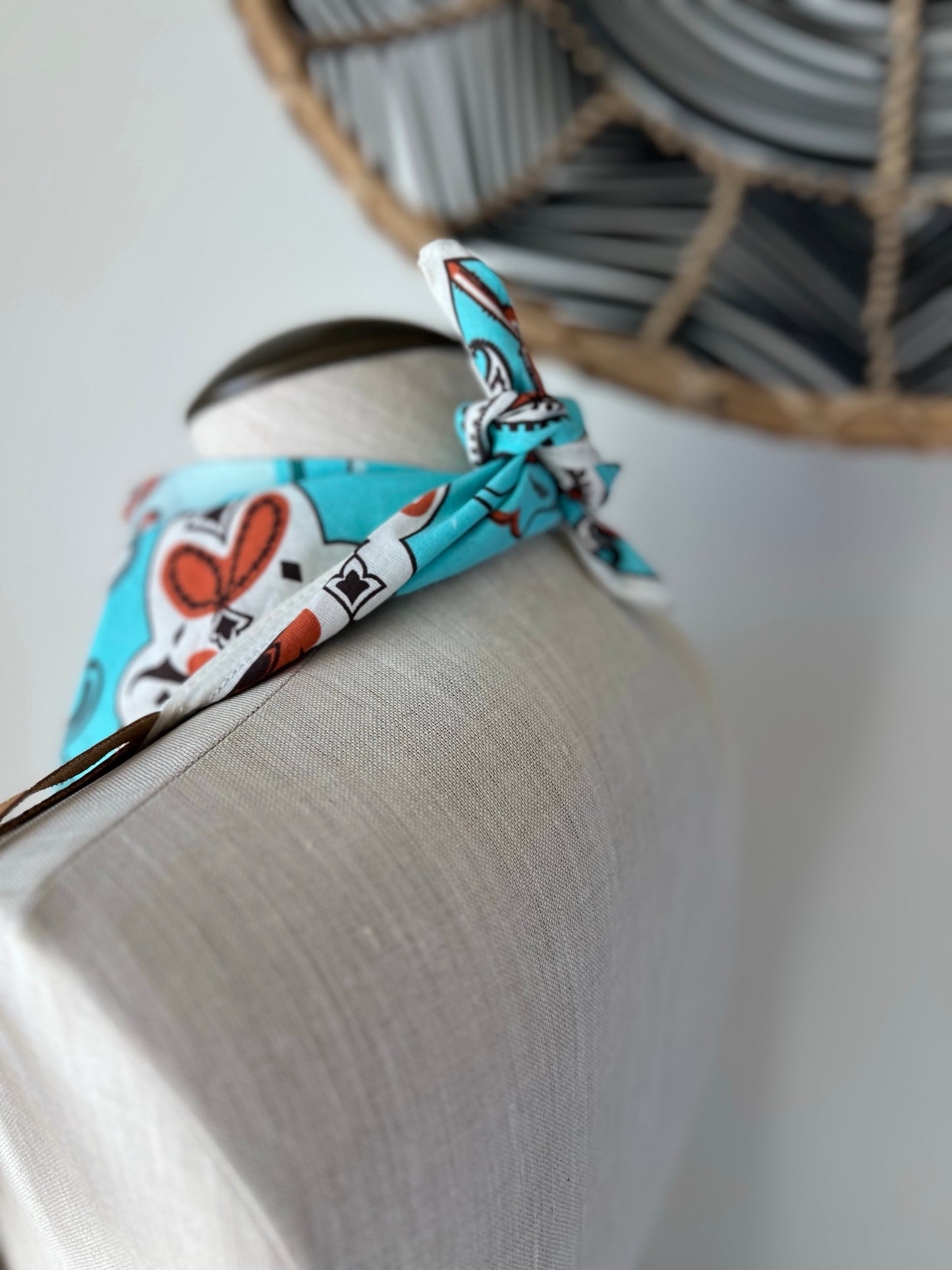 Desert Dusted Bandana Leather Fringe Collar