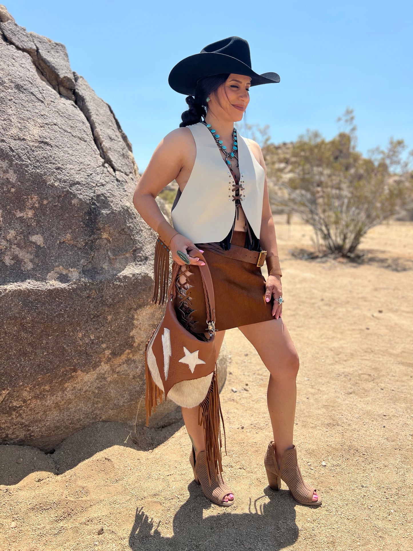 The “Wild Back Vest” Leather Fringed