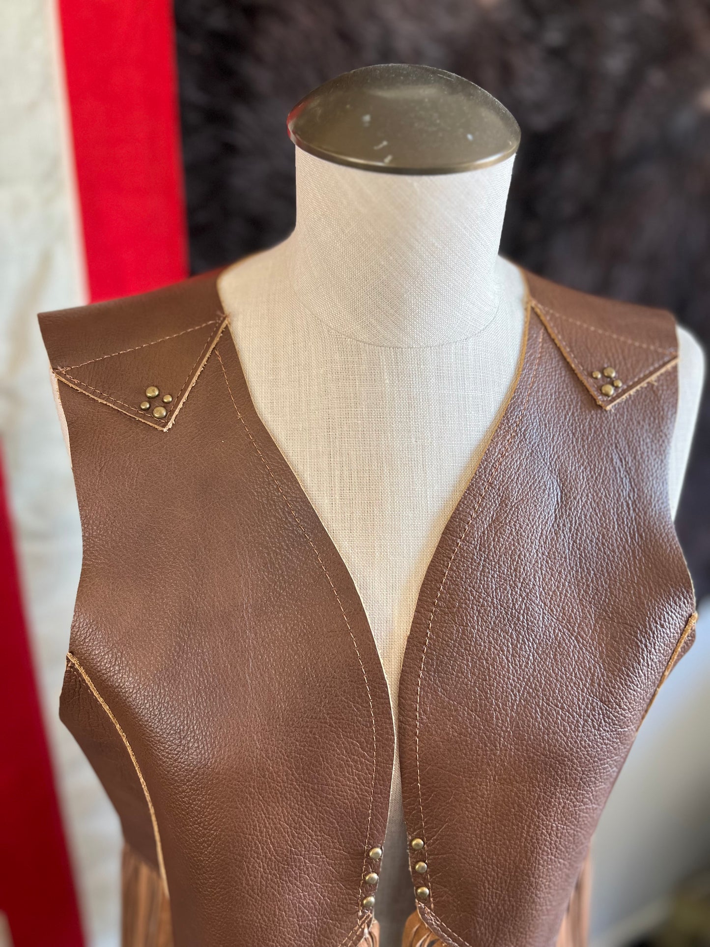 Leather Custom Fringe Cowhide Vest