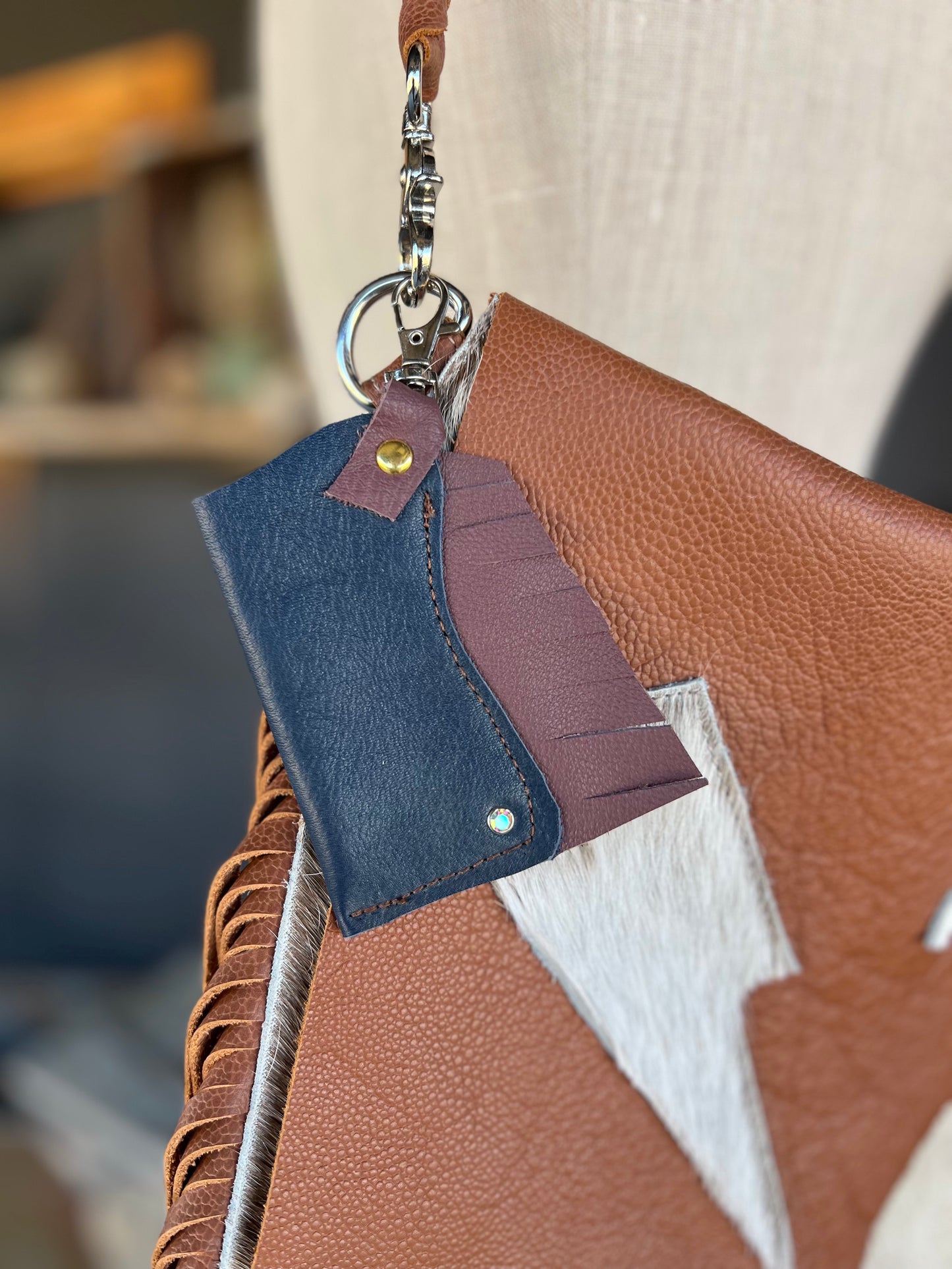 “CHAPS” Stick Keychain Leather Handbag Charm