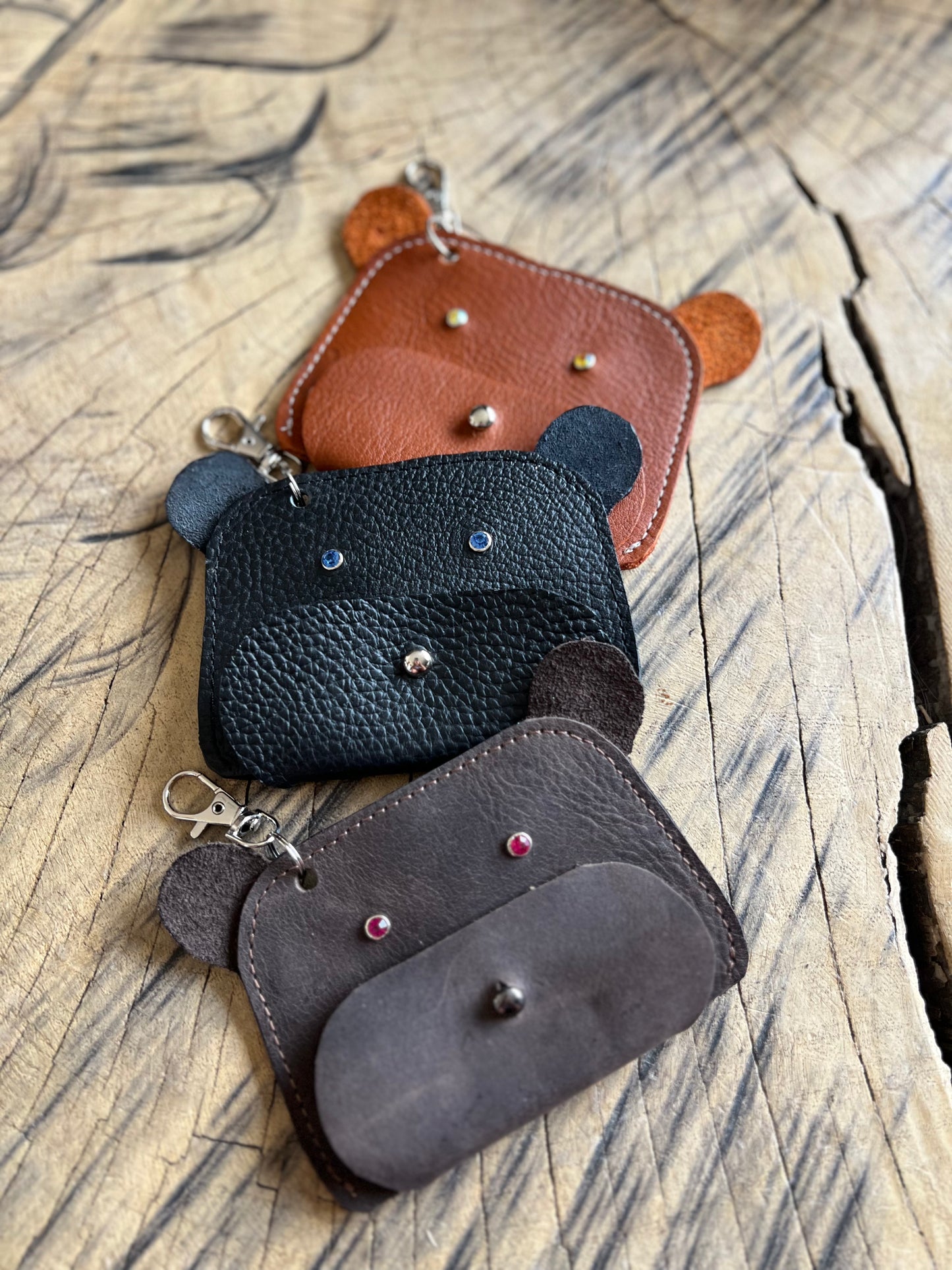 Dirty Mojave Leather BEAR Pouch Bag Charm