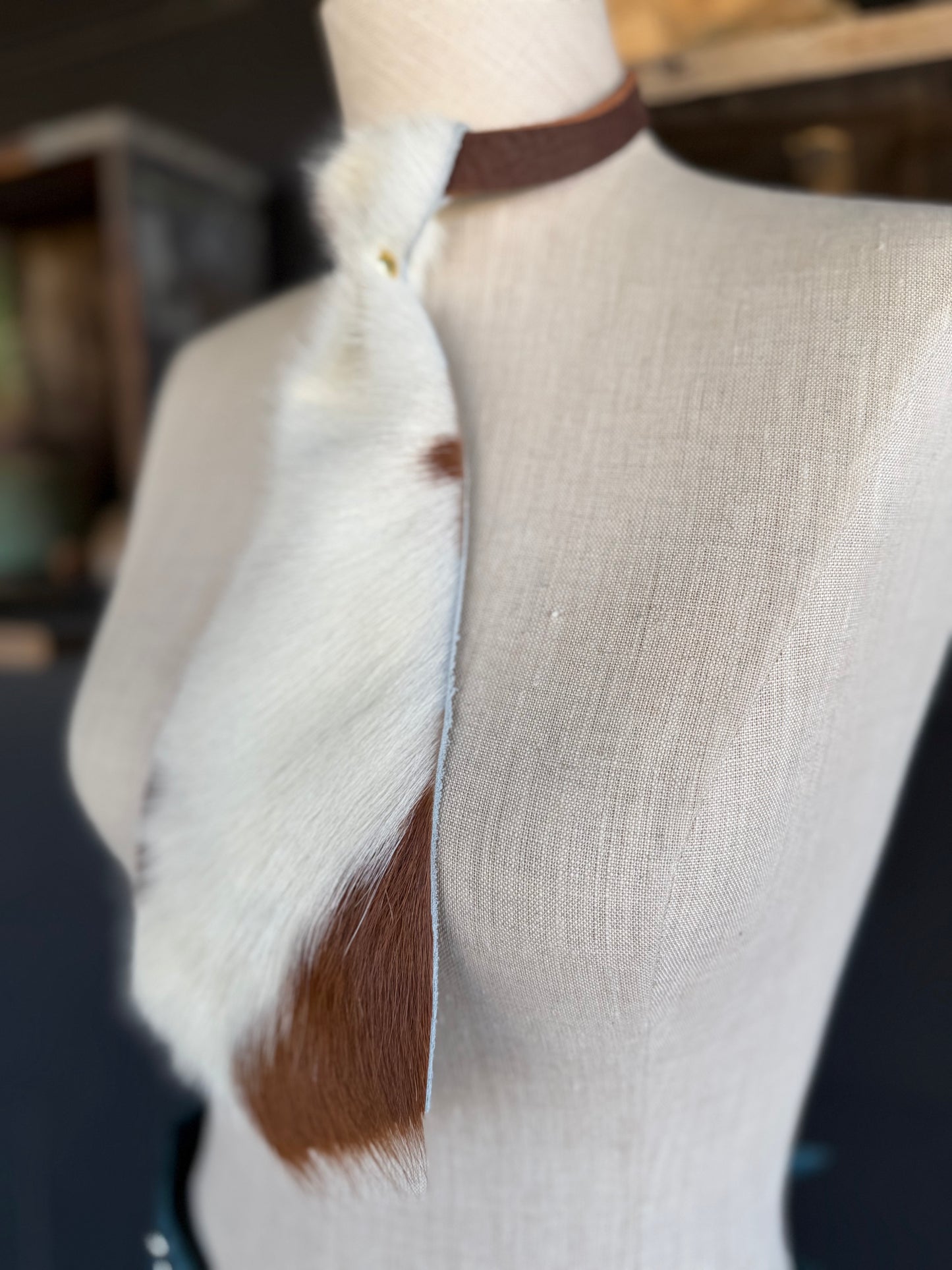 Dirty Mojave Cowhide Heirloom Wide Leather Necktie