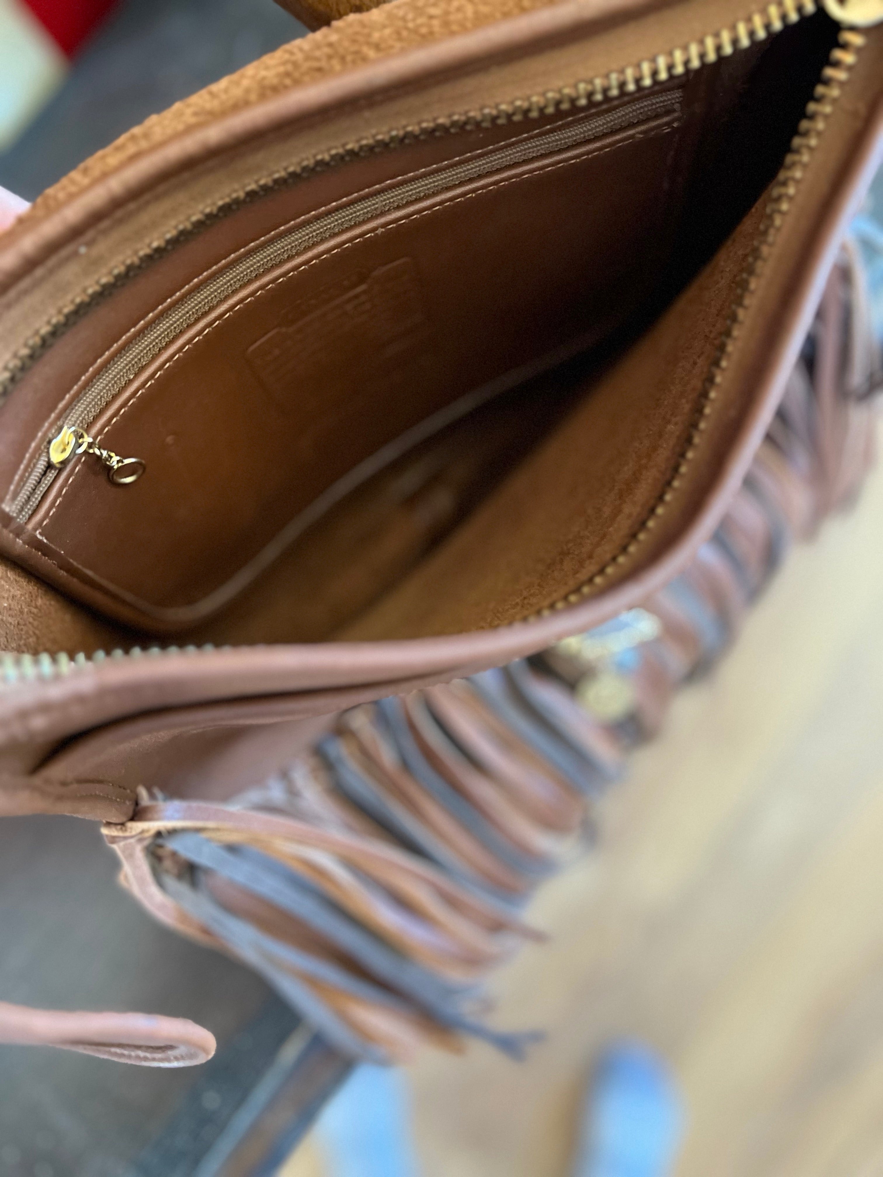 Coach Legacy Vintage Leather Braided Fringed Embellished Handbag