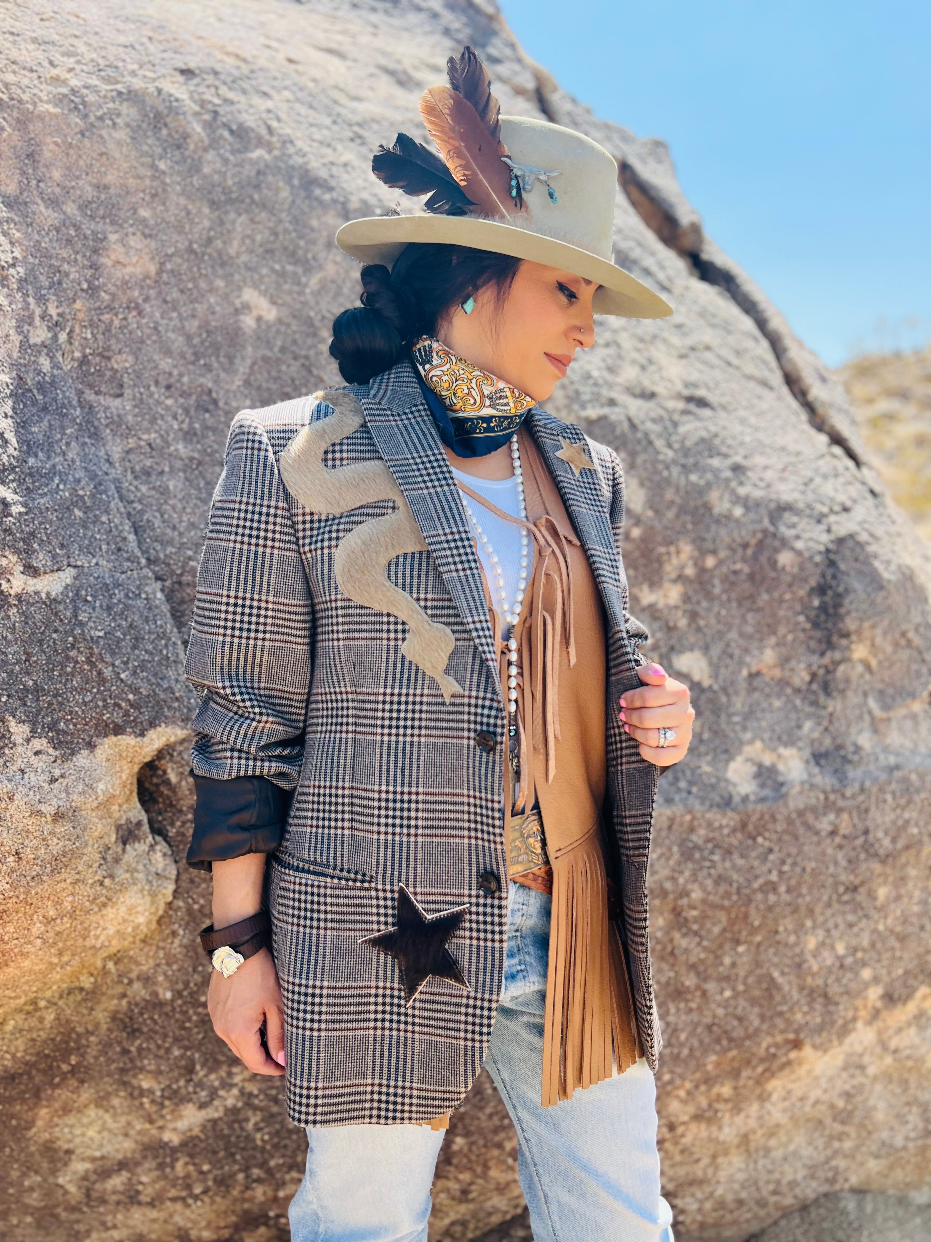 Dirty Mojave Snake Eyes & Starlight Plaid Desert Blazer