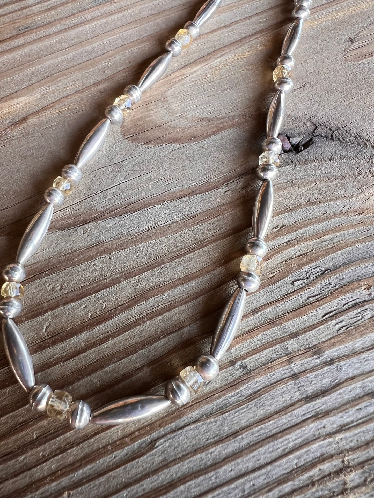 Navajo Vintage Sterling Silver & Citrine Necklace