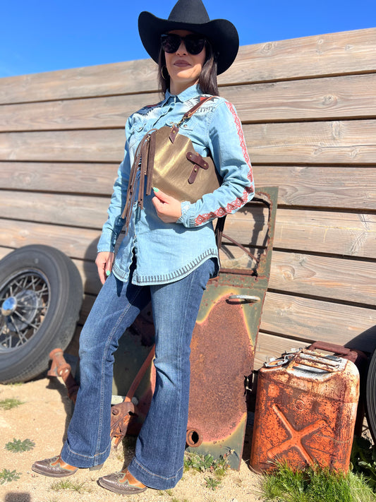 The Moon Bag Scout ~ Dirty Mojave Collection Leather Handbag