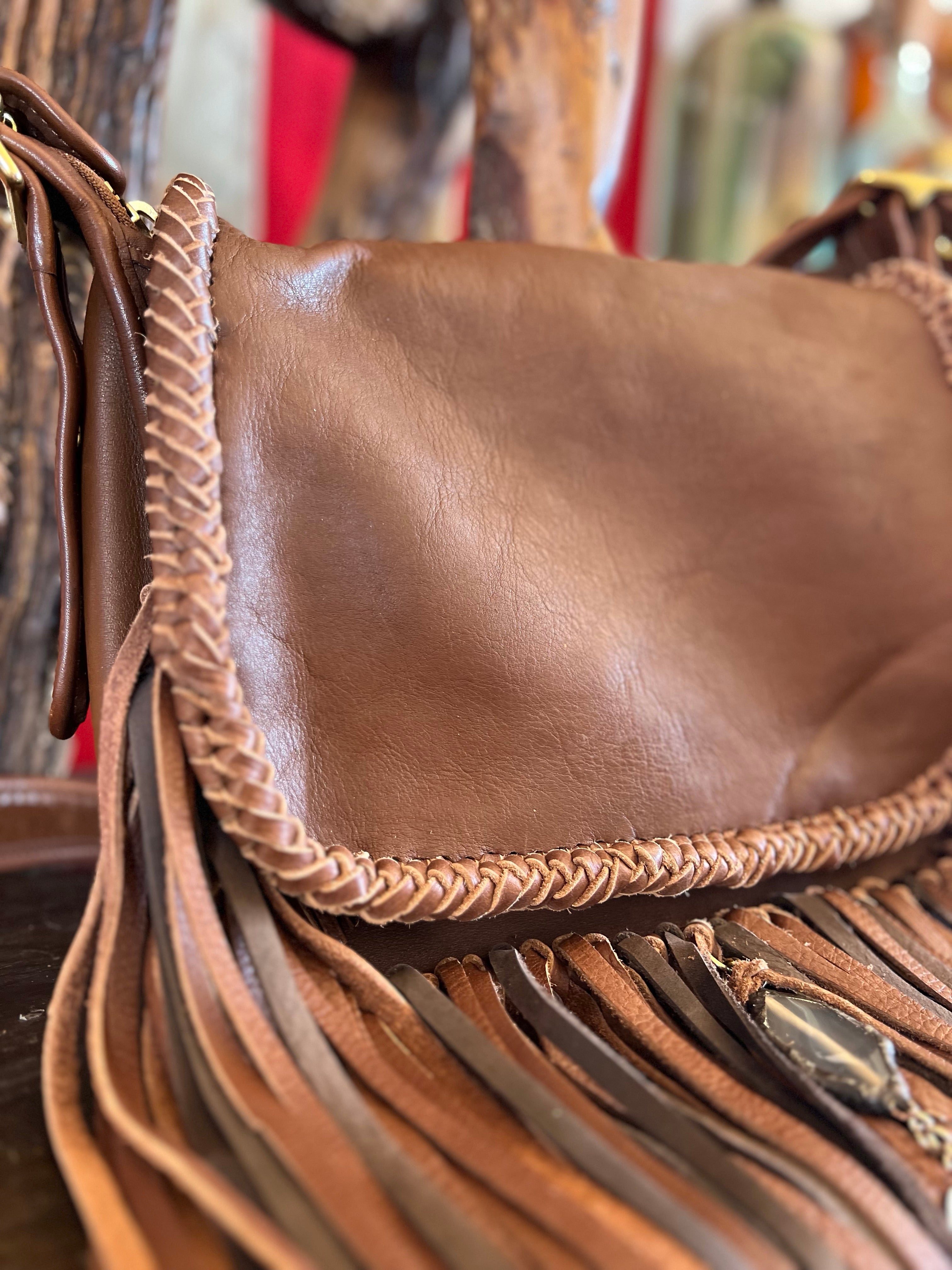 Coach Legacy Vintage Leather Braided Fringed Embellished Handbag