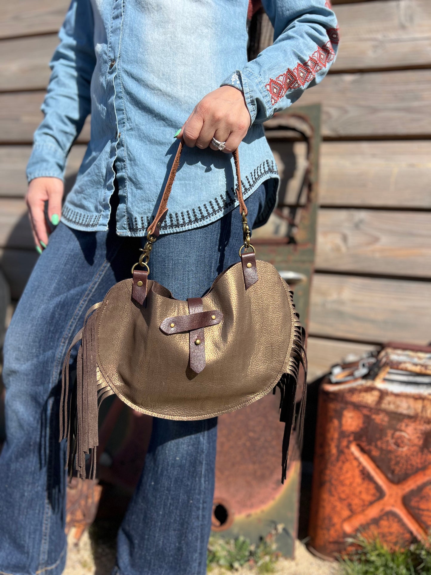 The Moon Bag Scout ~ Dirty Mojave Collection Leather Handbag