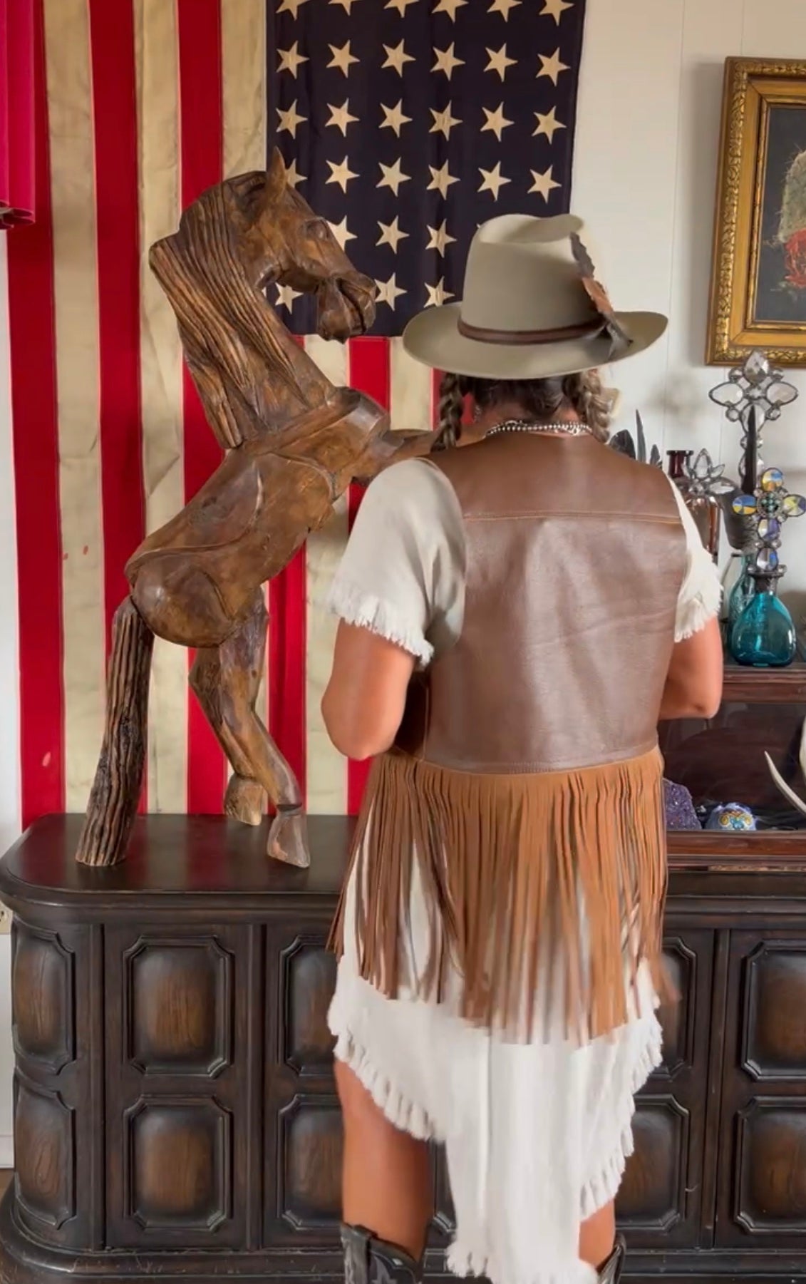 Leather Custom Fringe Cowhide Vest