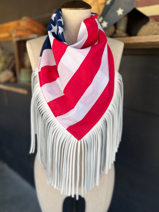 “Limited Edition 1776 Wild American Collection” Desert Dusted Fringe Flag Bandana