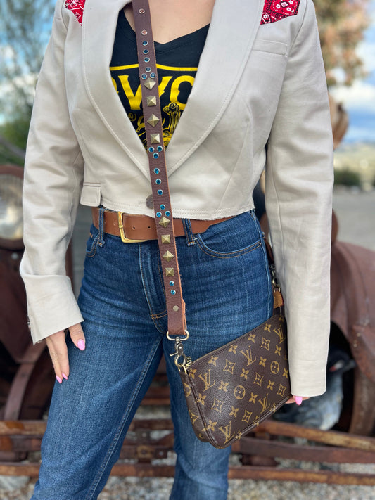 The High Desert Leather Embellished Handbag Strap