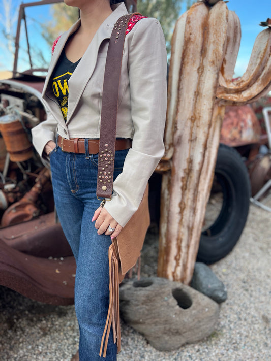 The High Desert Leather Embellished Handbag Strap