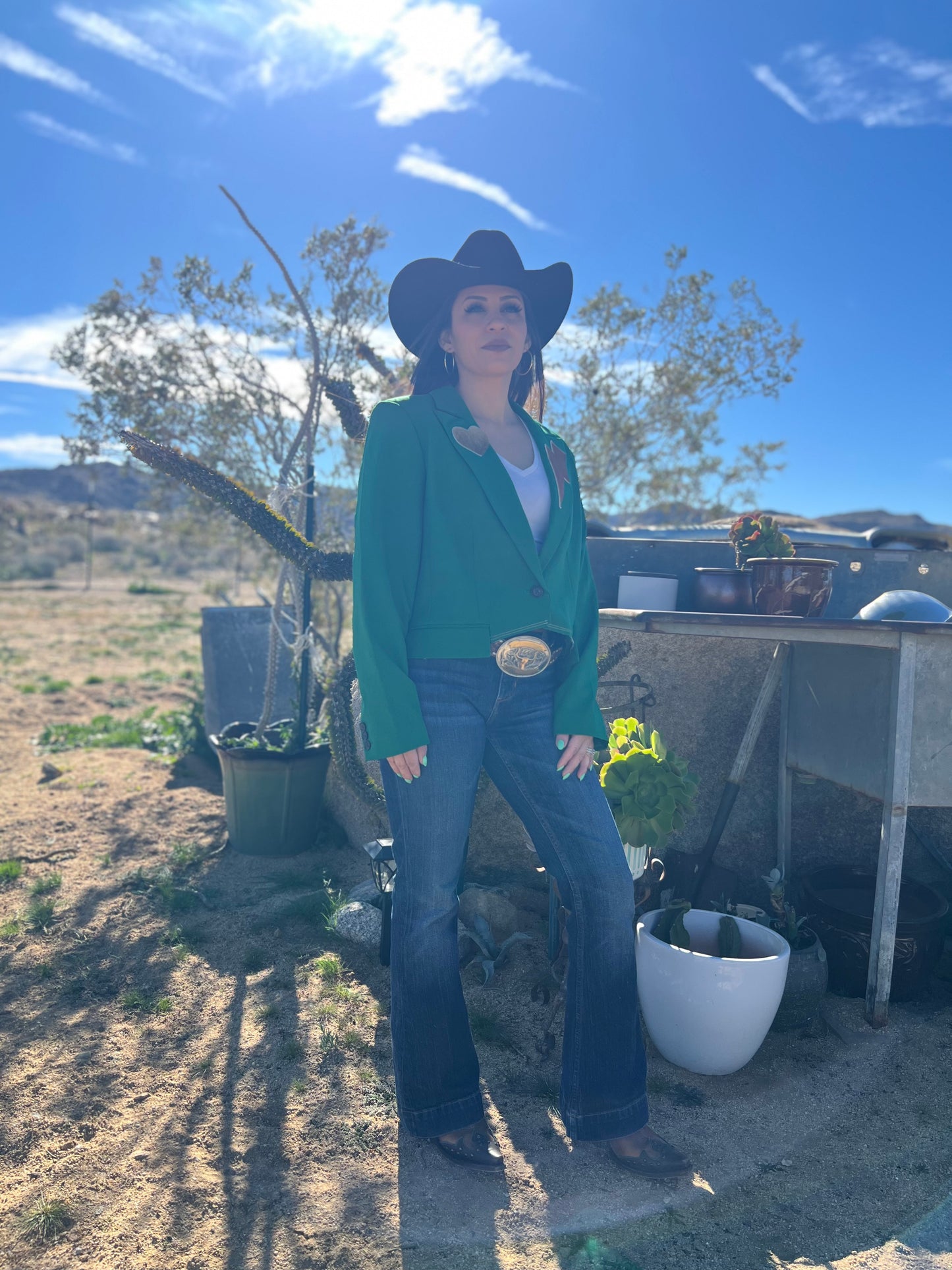 Dirty Mojave Crop Desert Hearts Blazer