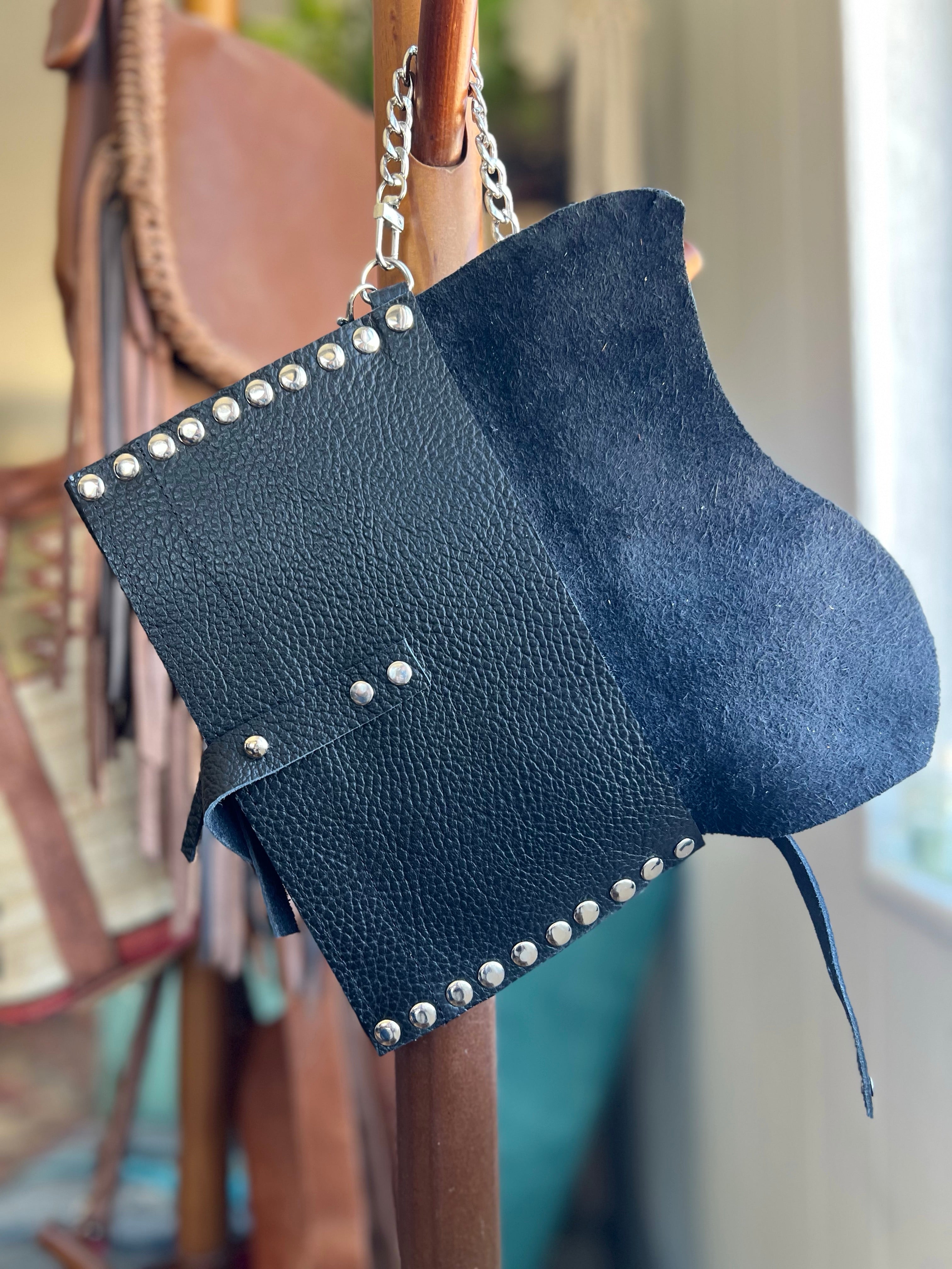 Dirty Mojave Leather Envelope Wristlet with Tassel